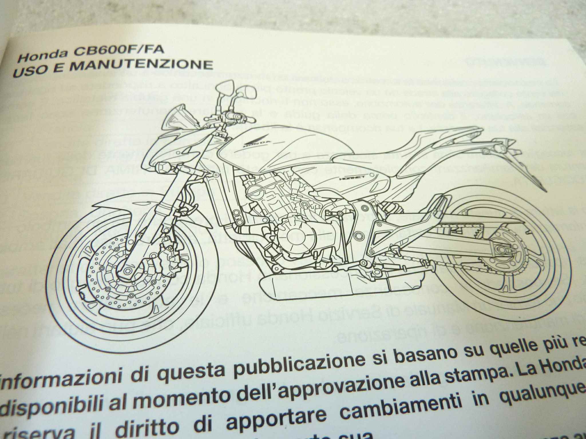 Libretto uso e manutenzione Honda CB600F FA manuale utente ORIGINALE ita dim 15 x 10,5 cm - immagine 6