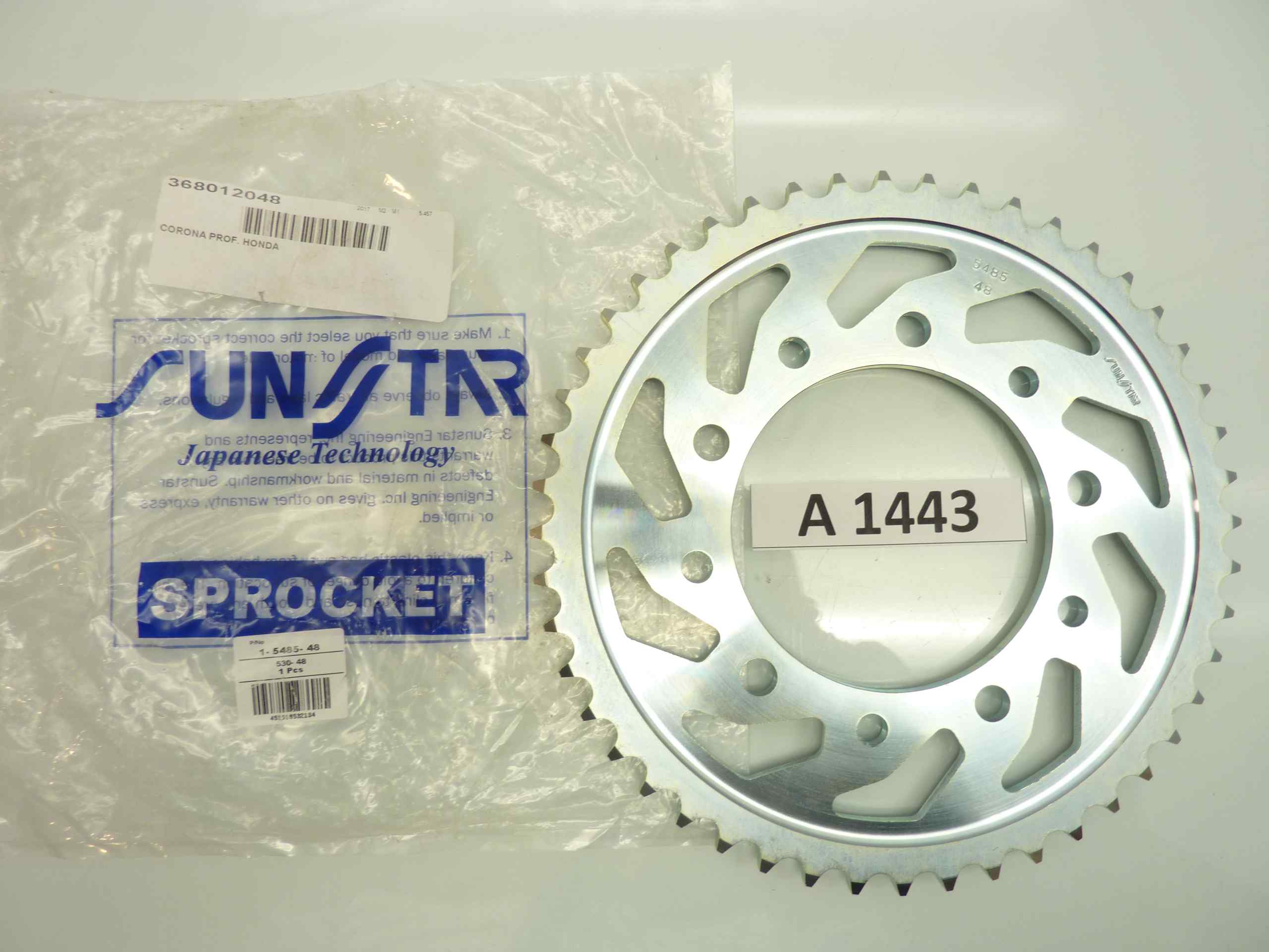 Honda corona SUNSTAR CBR 600 91-96 CB 900 HORNET VEDI FOTO PER COMPATIBILITA COD 1548548 PASSO 530 DENTI 48