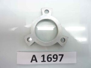 Distanziale flangia mozzo freno moto ciclomotore epoca diam interno 36 mm - interasse fori lateralmente 52 mm - altezza totale 4,7 mm
