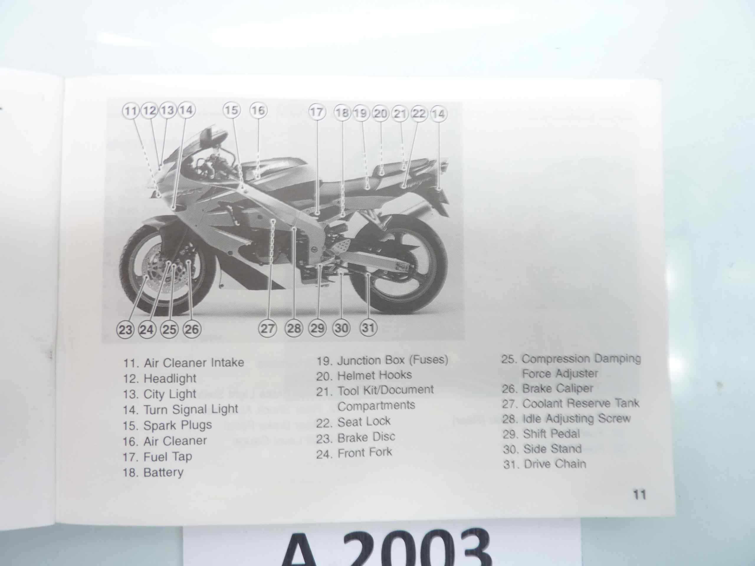 Kawasaki ZX 6R J1 00 NINJA libretto manuale uso manutenzione inglese - immagine 3