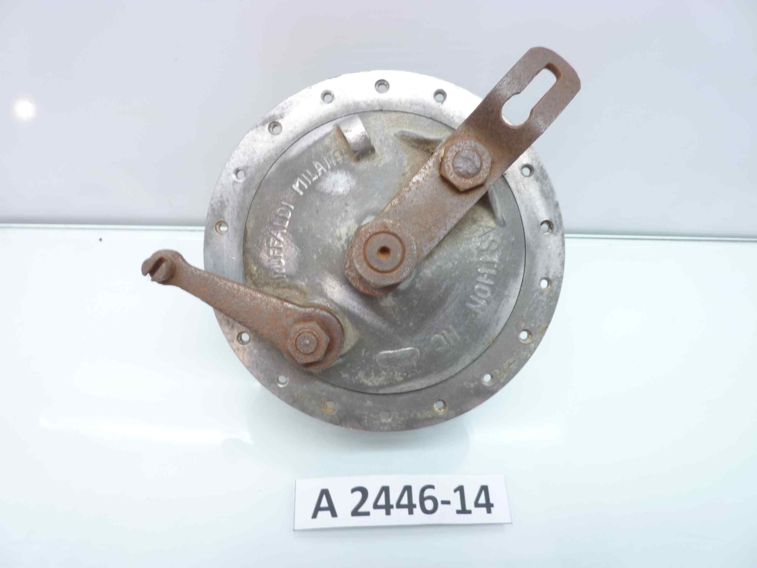 Mozzo freno moto epoca diam mozzo ASTHON HC BARUFFALDI MILANO mm 140 - diam piatto 108 - 36 fori