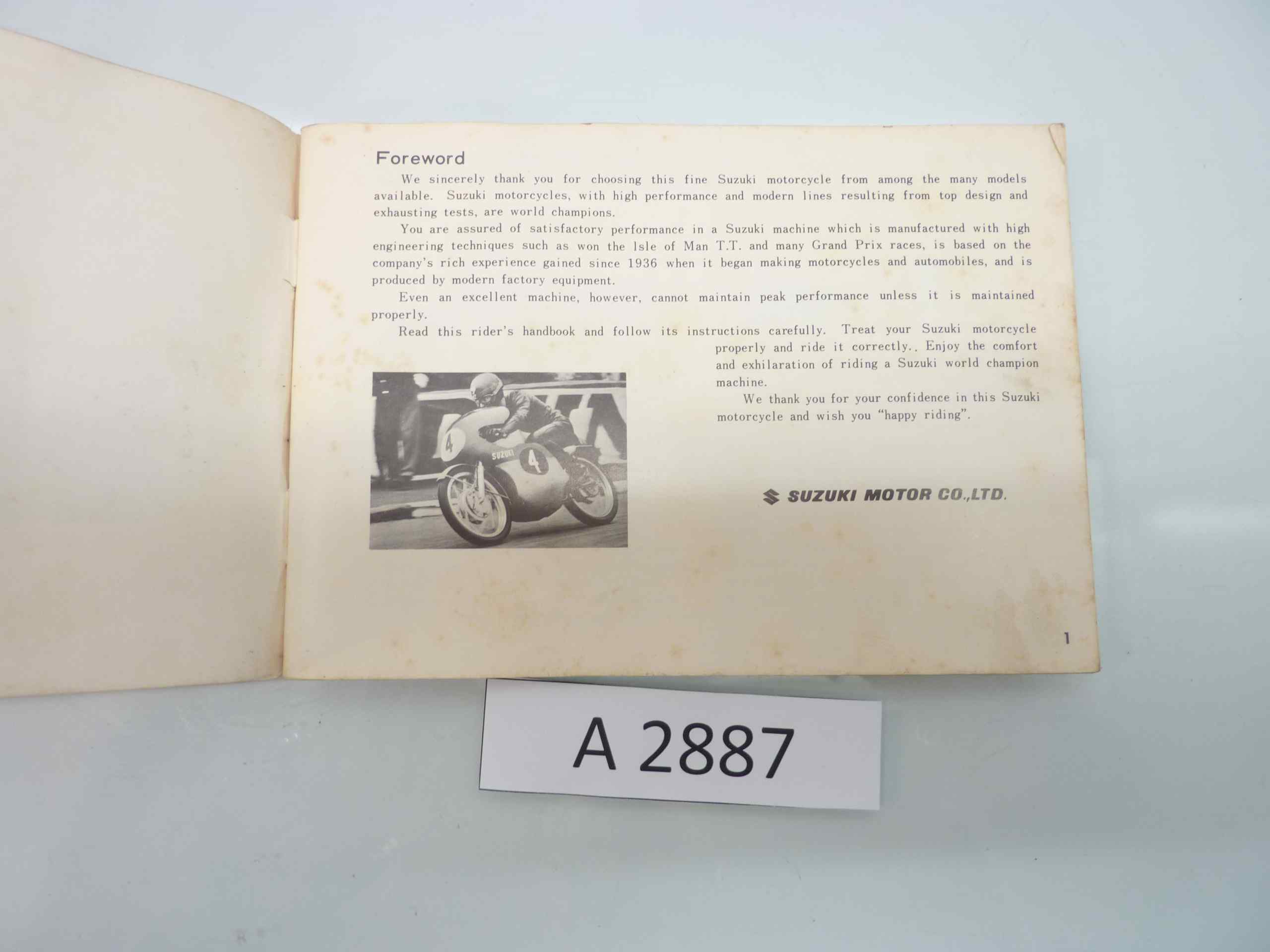 Suzuki T500R libretto istruzioni per luso manuale inglese originale - immagine 3