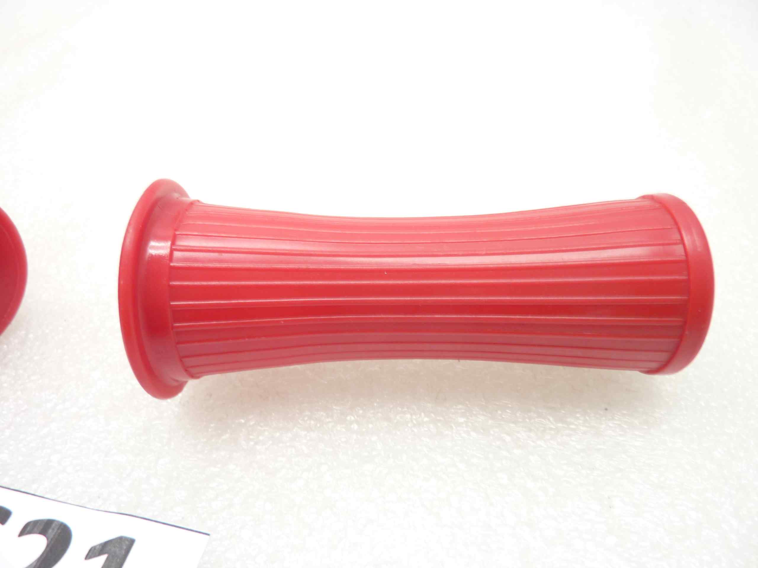 coppia manopole moto ciclomotore bicicletta epoca diam 22-24 ROSSE nuovo fondo di magazzino - immagine 3