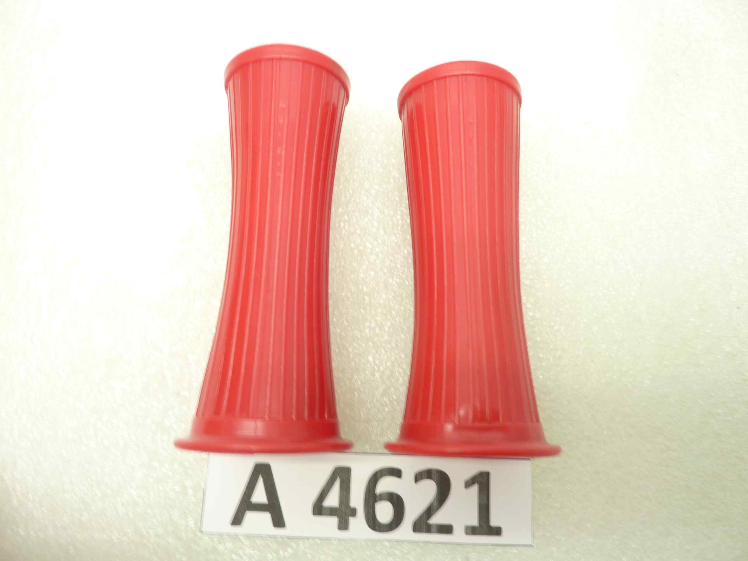 coppia manopole moto ciclomotore bicicletta epoca diam 22-24 ROSSE nuovo fondo di magazzino - immagine 4