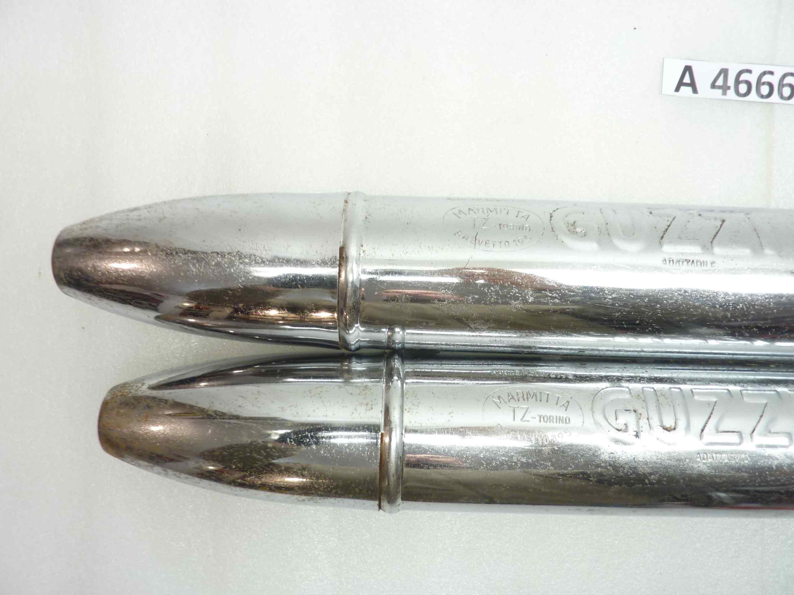 Guzzi vari modelli doppio scarico marmitta TZ IGM 38657S BREVETTO 195 diam int imbocco 37 mm - immagine 2