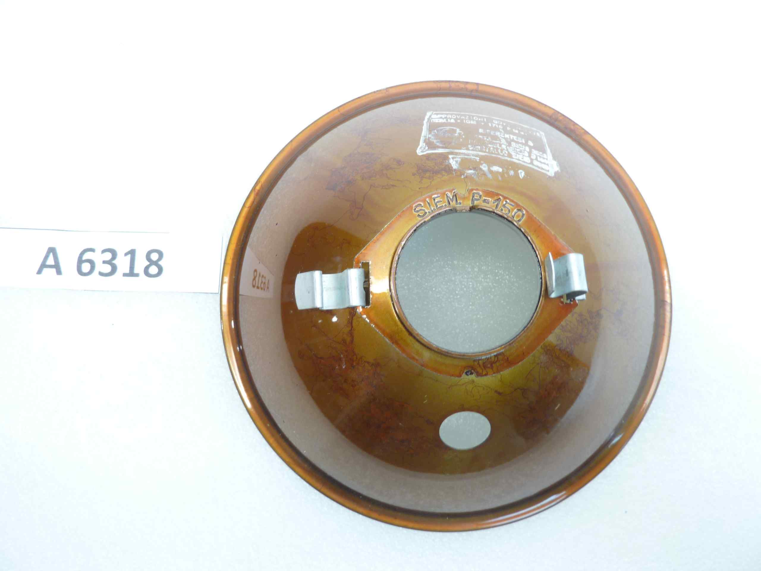 Parabola faro Siem P150 diam sede vetro 158 mm - diam foro 37 mm moto auto epoca nuovo fondo di magazzino - immagine 2