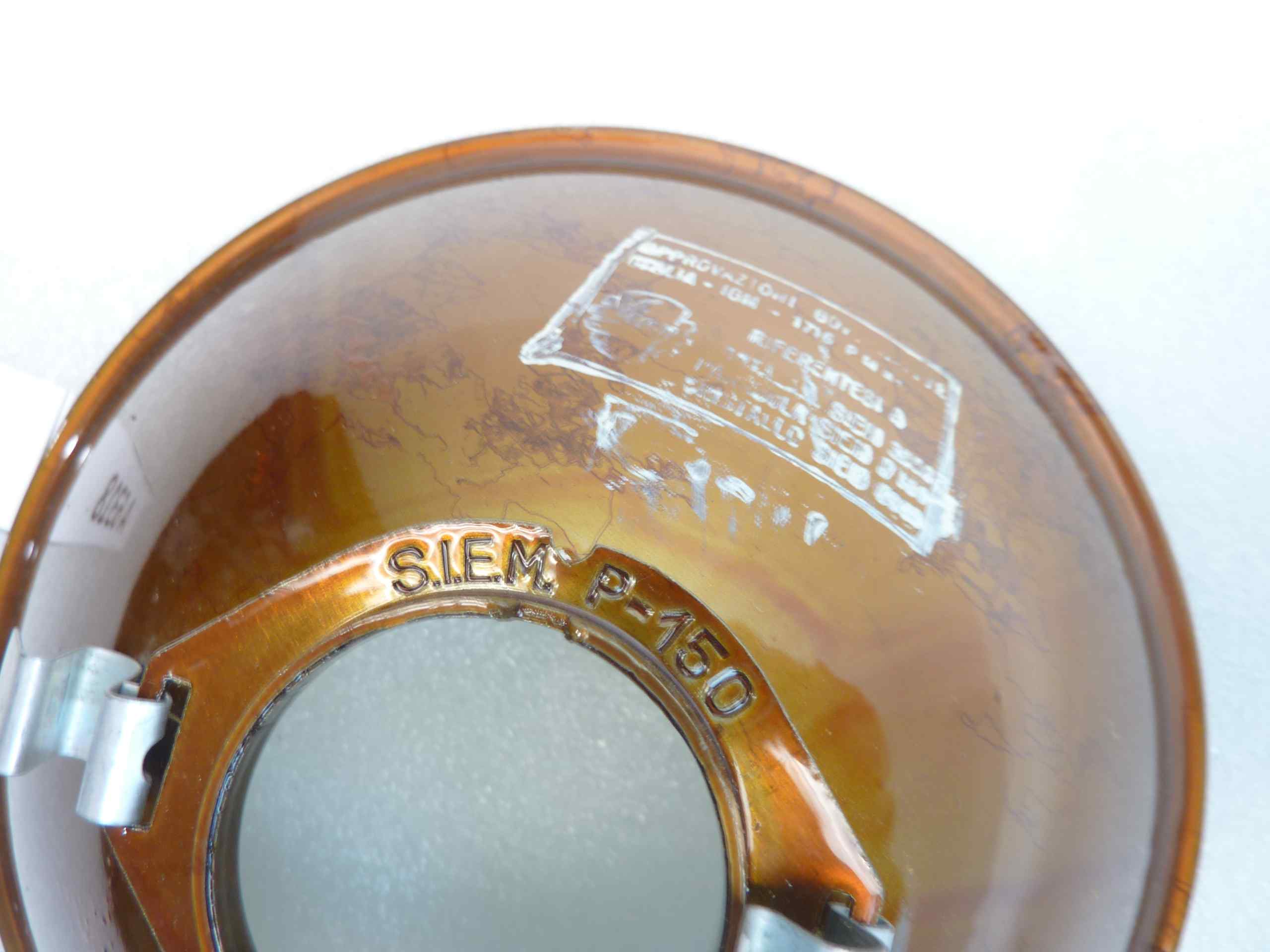 Parabola faro Siem P150 diam sede vetro 158 mm - diam foro 37 mm moto auto epoca nuovo fondo di magazzino - immagine 3