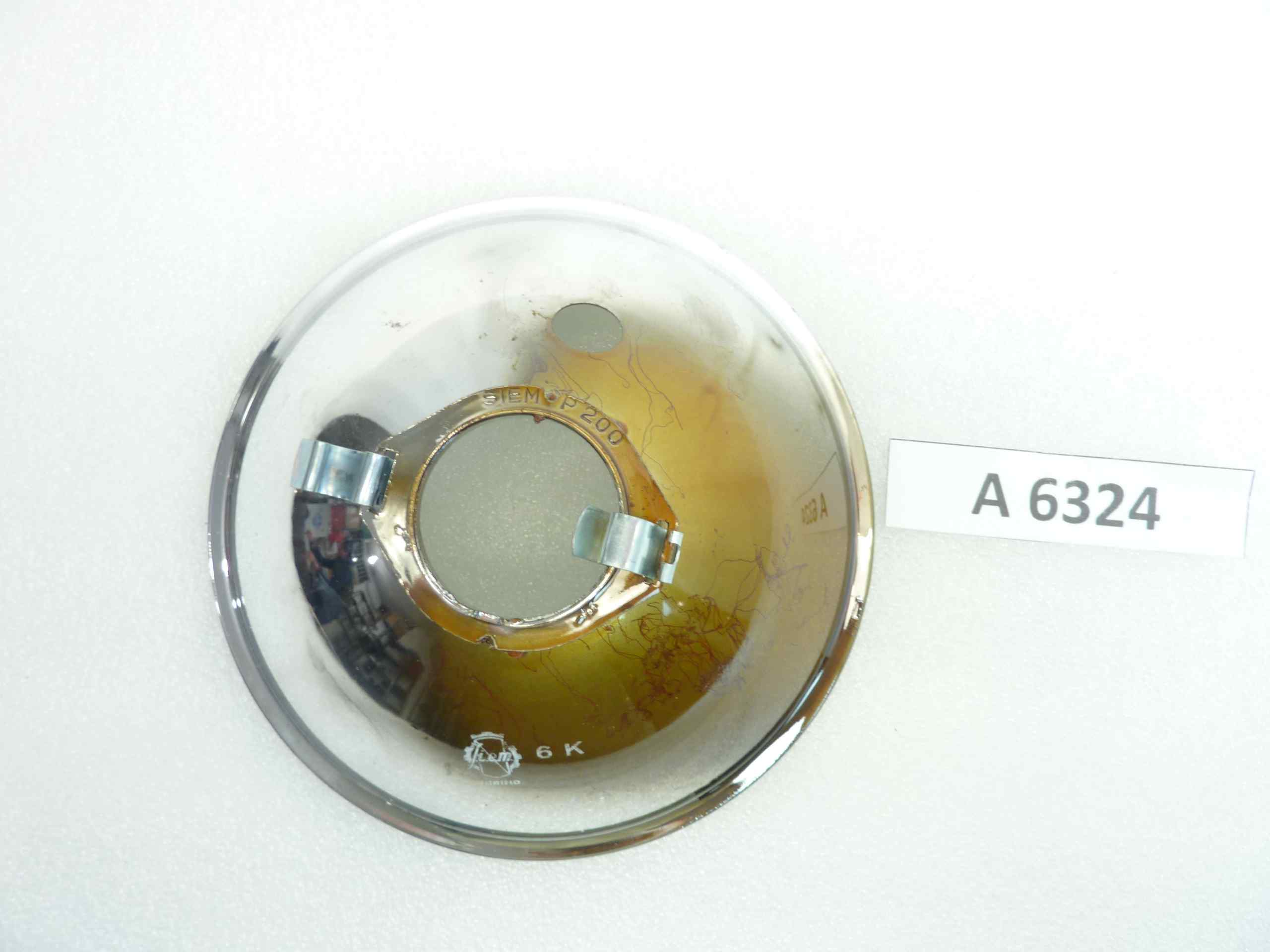 Parabola faro Siem P200 diam sede vetro 157 mm - diam foro 37 mm moto auto epoca nuovo fondo di magazzino - immagine 2