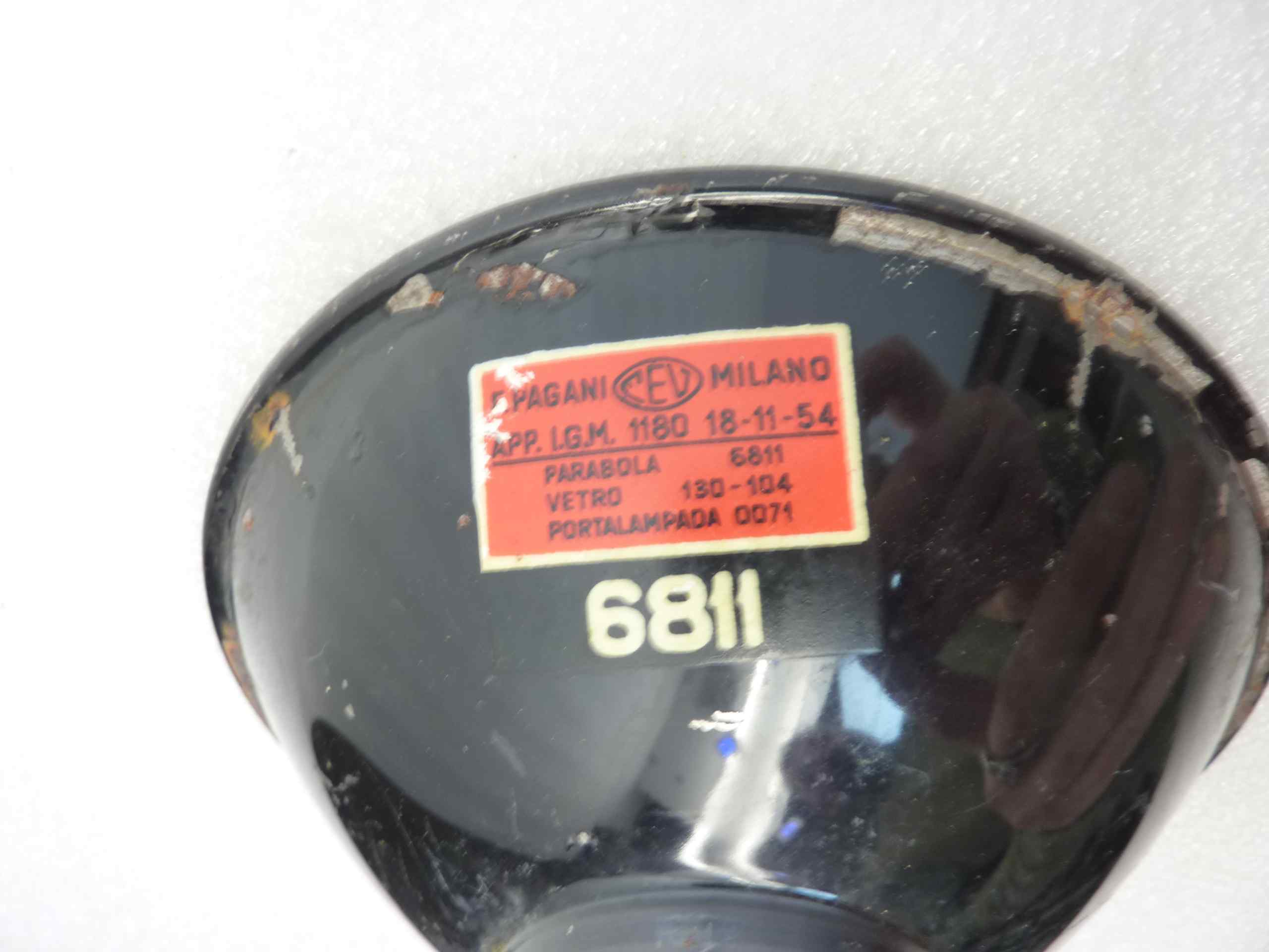 Parabola faro Cev 6811 diam sede vetro 137 mm - diam foro 45 mm moto auto epoca - immagine 3