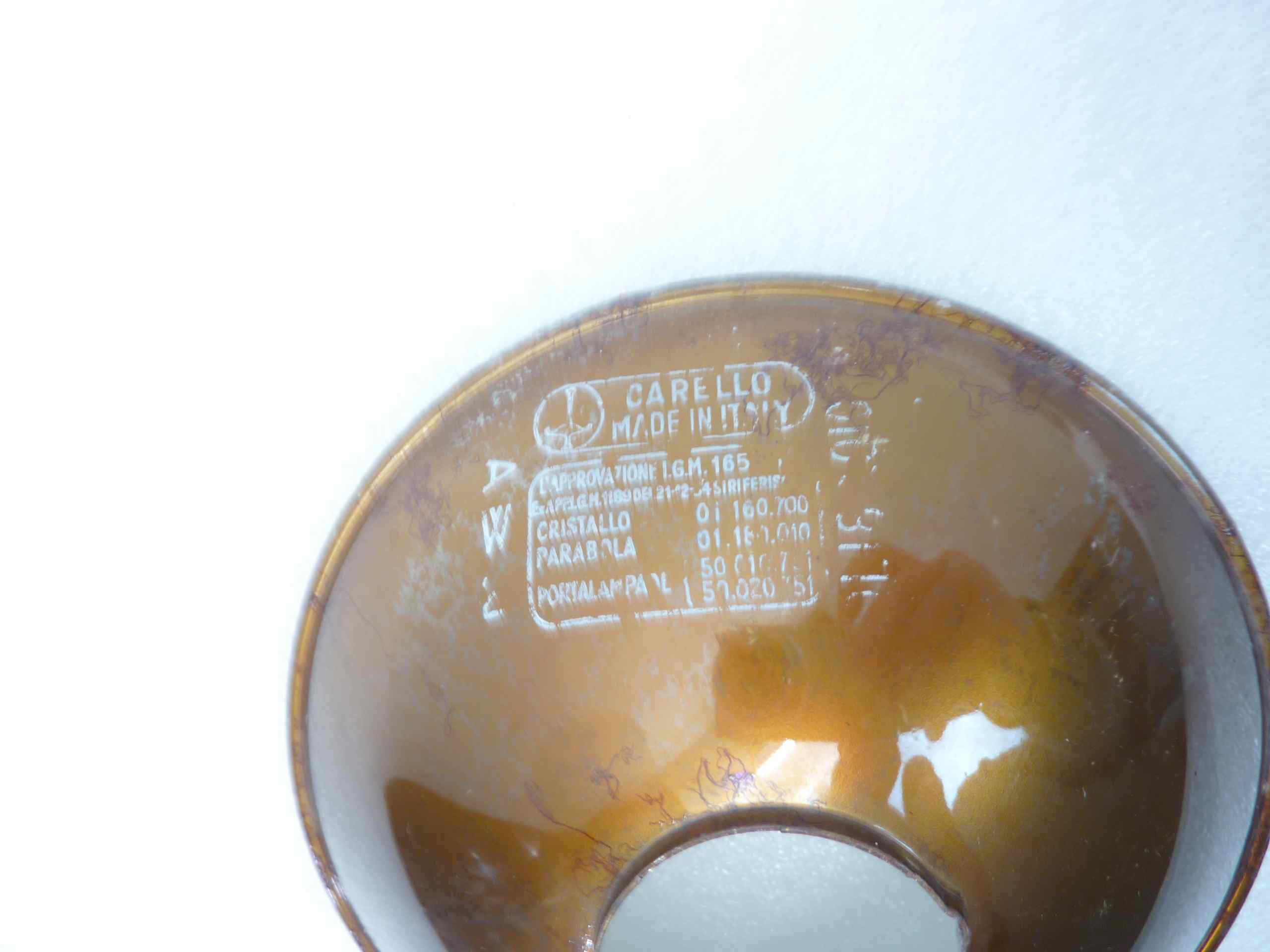 Parabola faro Carello cod 01180010 diam sede vetro 135 mm - diam foro 36 mm moto auto epoca - immagine 3