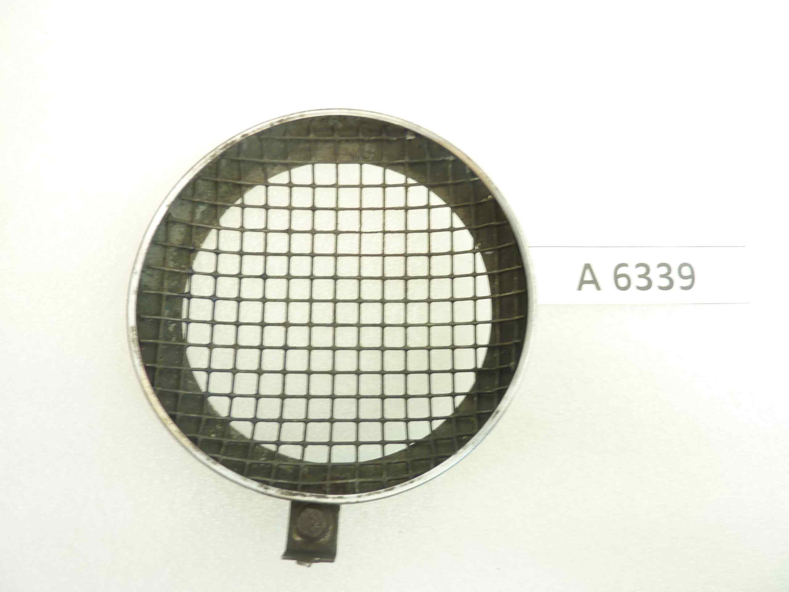 Ghiera faro diam vetro 105 mm - diam est 130 mm con griglia moto auto epoca - immagine 3