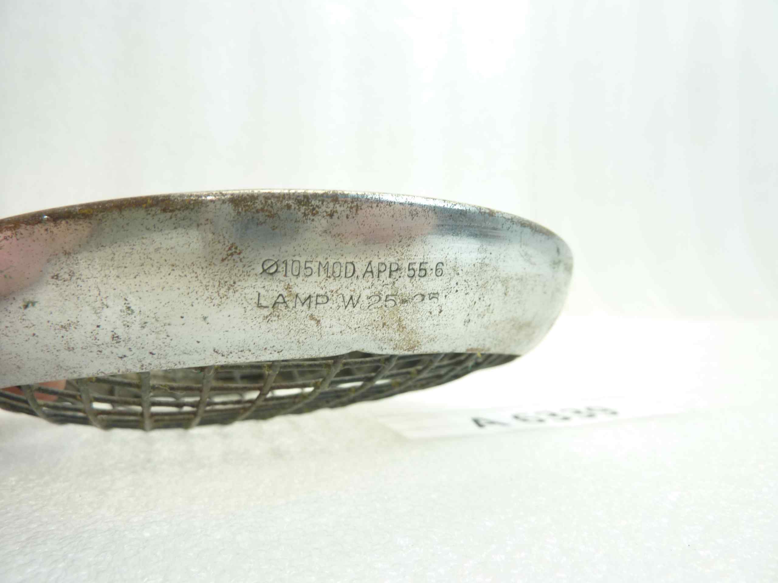 Ghiera faro diam vetro 105 mm - diam est 130 mm con griglia moto auto epoca - immagine 4