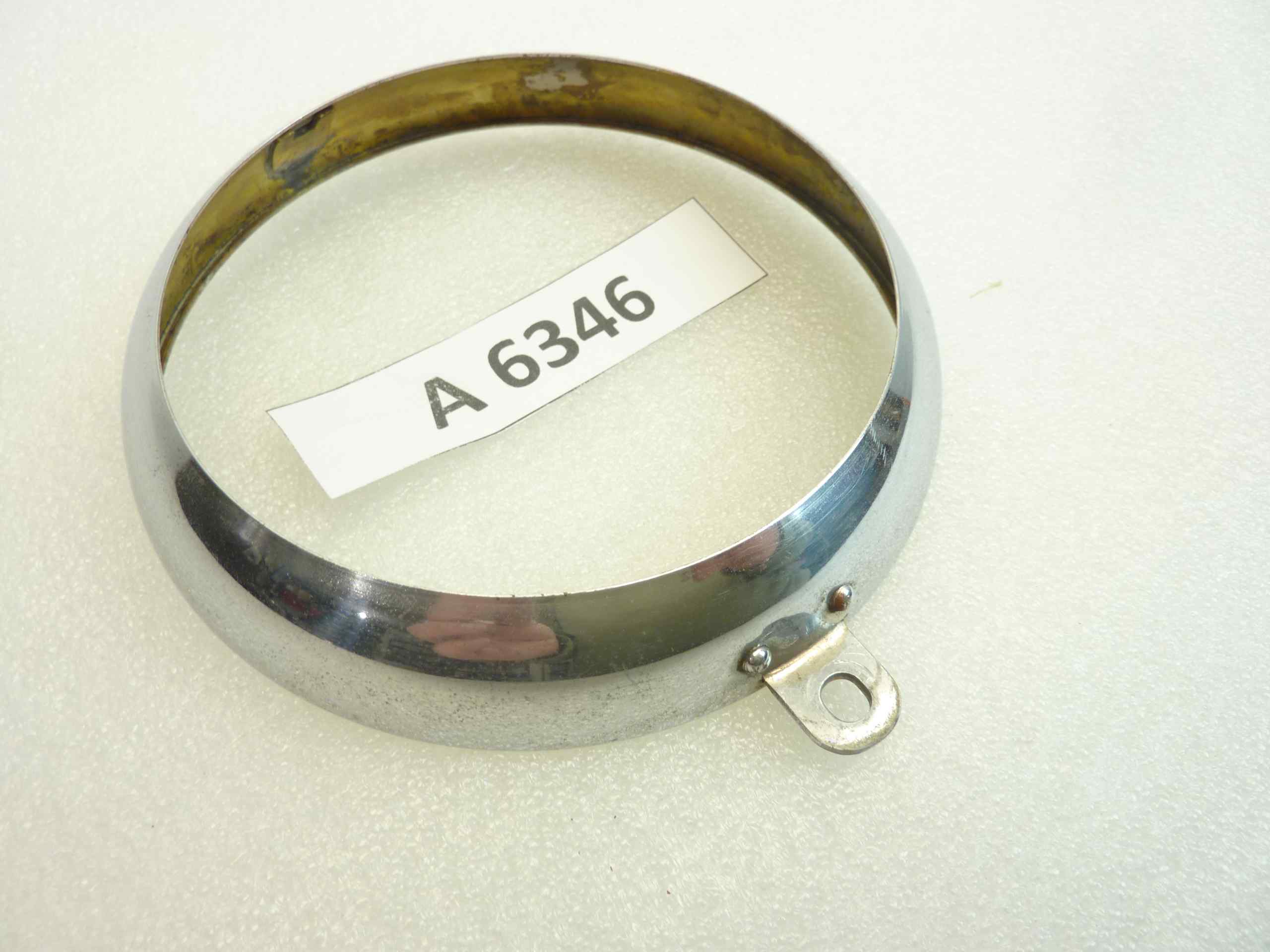 Ghiera faro diam vetro 105 mm - diam est 130 mm moto auto epoca nuovo fondo di magazzino - immagine 2