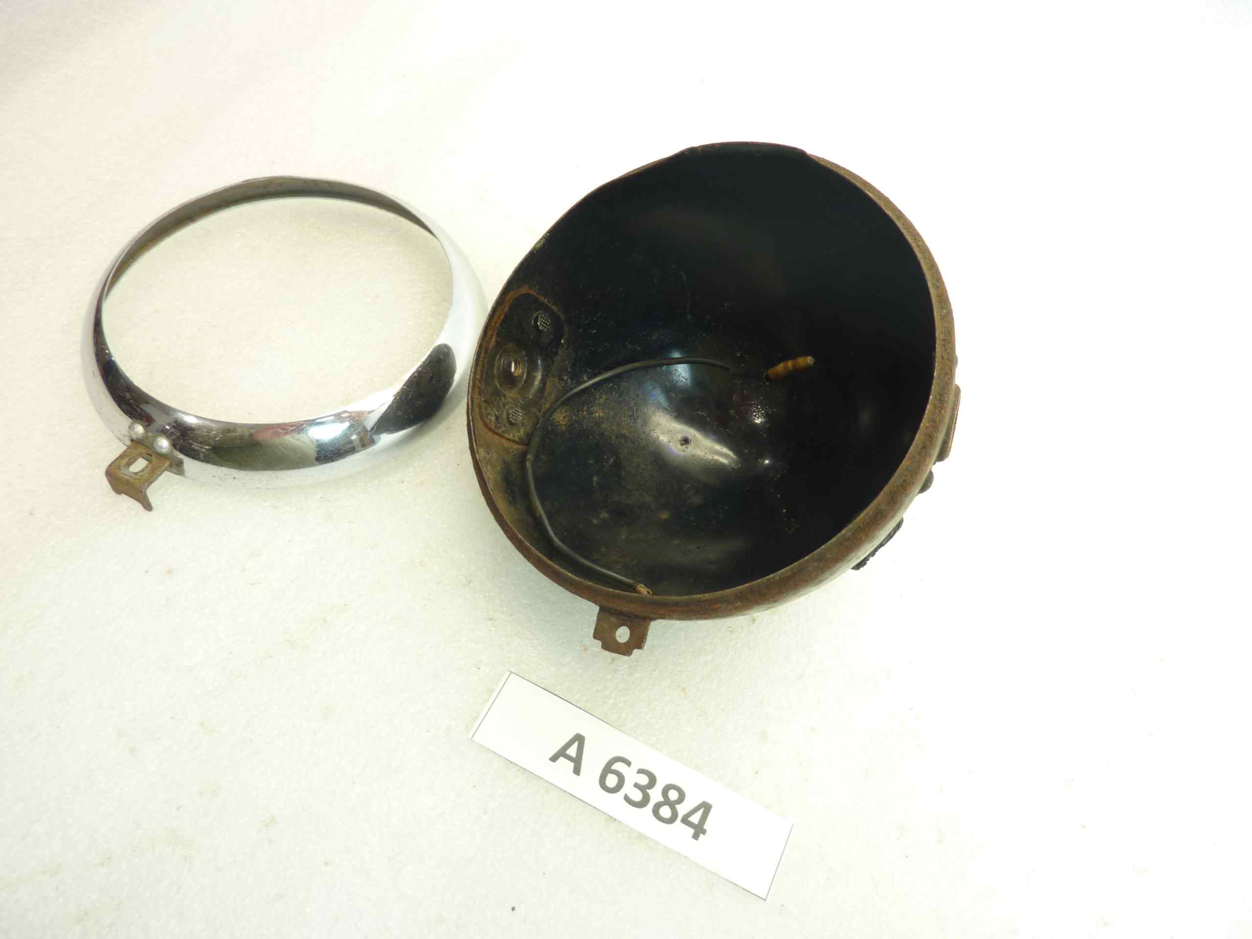 Guscio ghiera faro Siem 336 diam est 130 mm altezza 100 mm moto epoca
