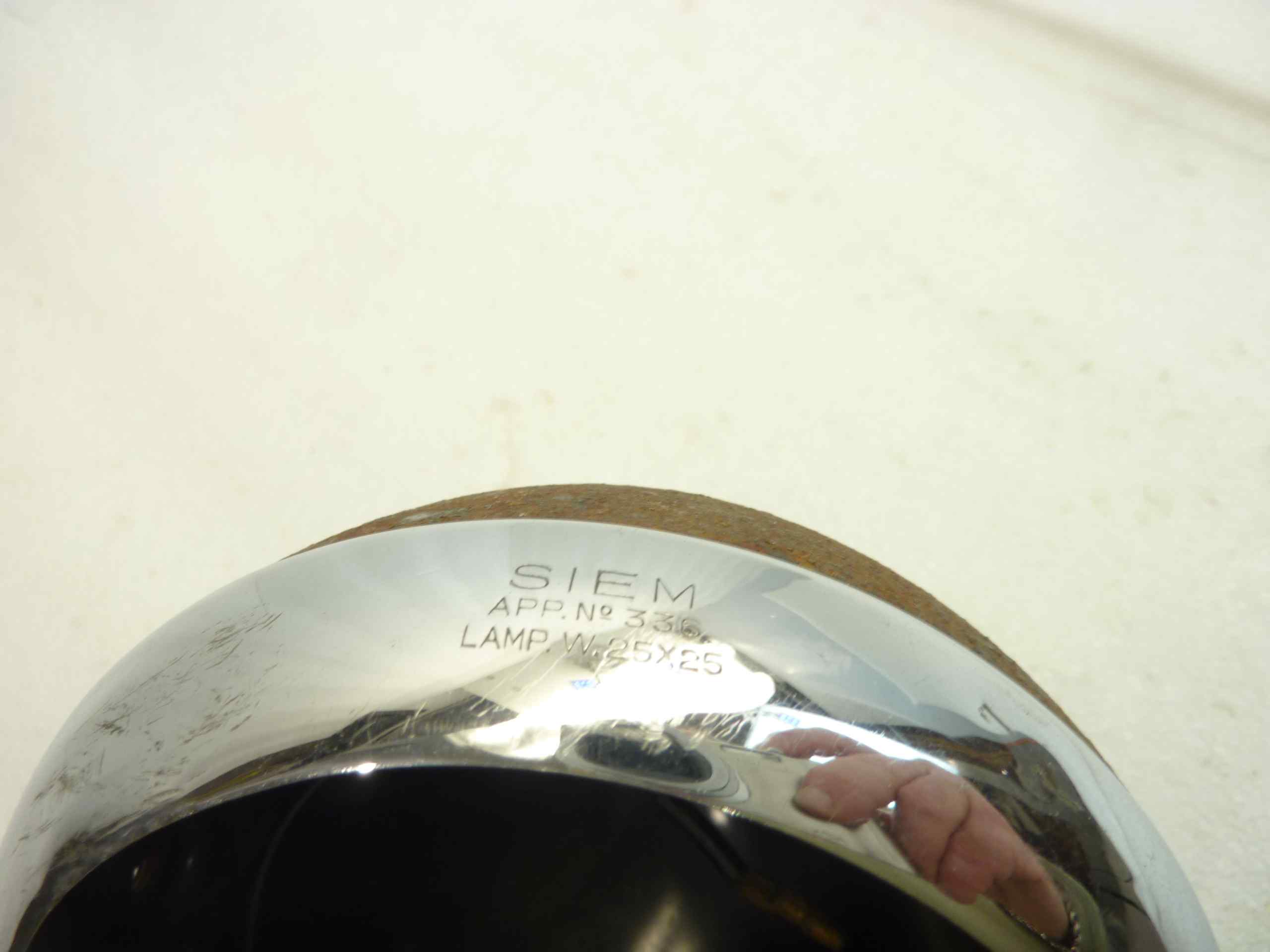 Guscio ghiera faro Siem 336 diam est 130 mm altezza 100 mm moto epoca - immagine 3