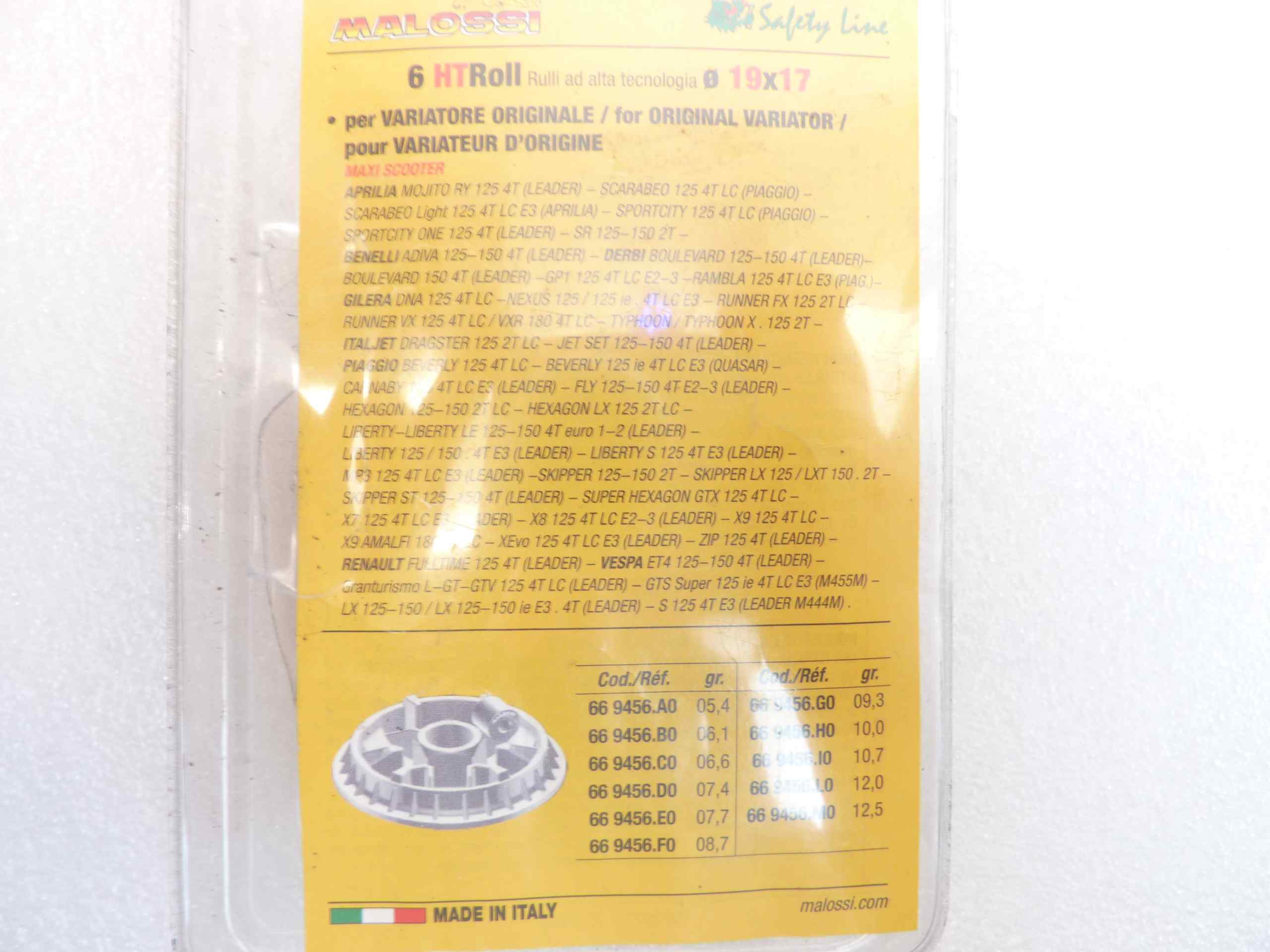Rulli variatore Malossi cod 669456DO grammi 7,4 nuovo fondo di magazzino - immagine 3