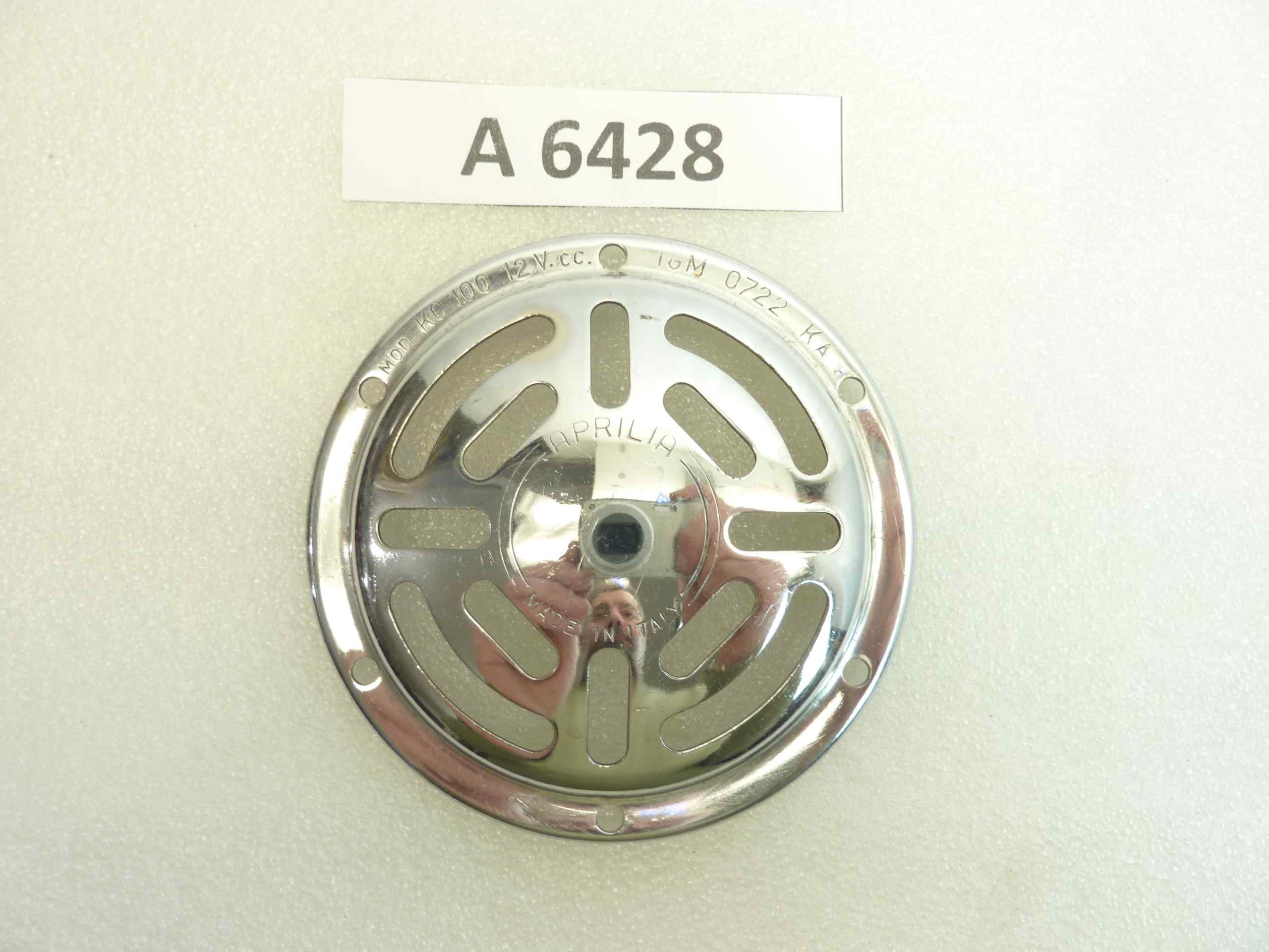 Cornice cromato clacson Aprilia cod KC 100 12V IGM 0722KA nuovo fondo di magazzino