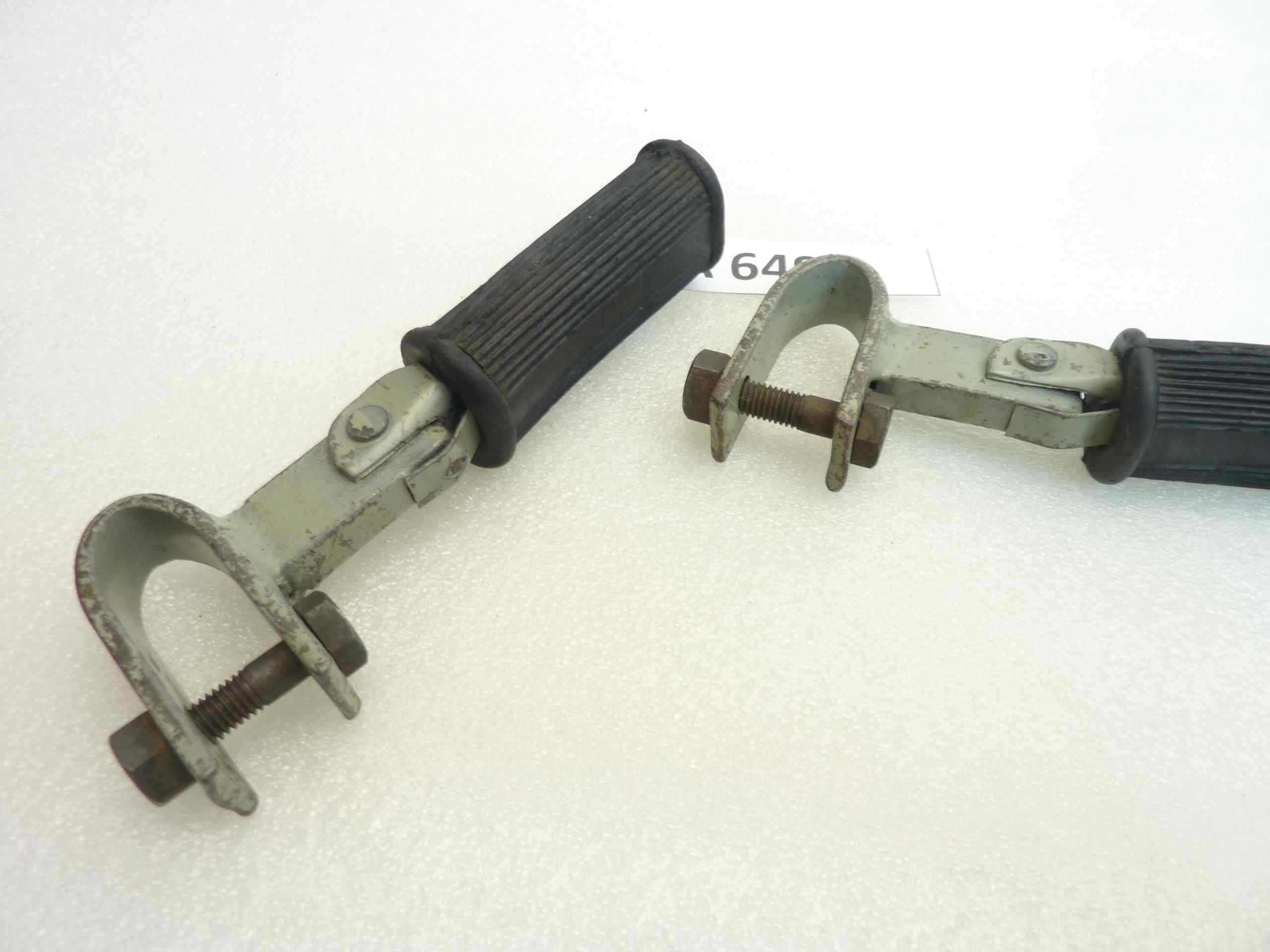 Pedane poggiapiedi moto epoca universali lungh pedana 110 mm - largh interna 20 mm coppia nuovo fondo di magazzino - immagine 5