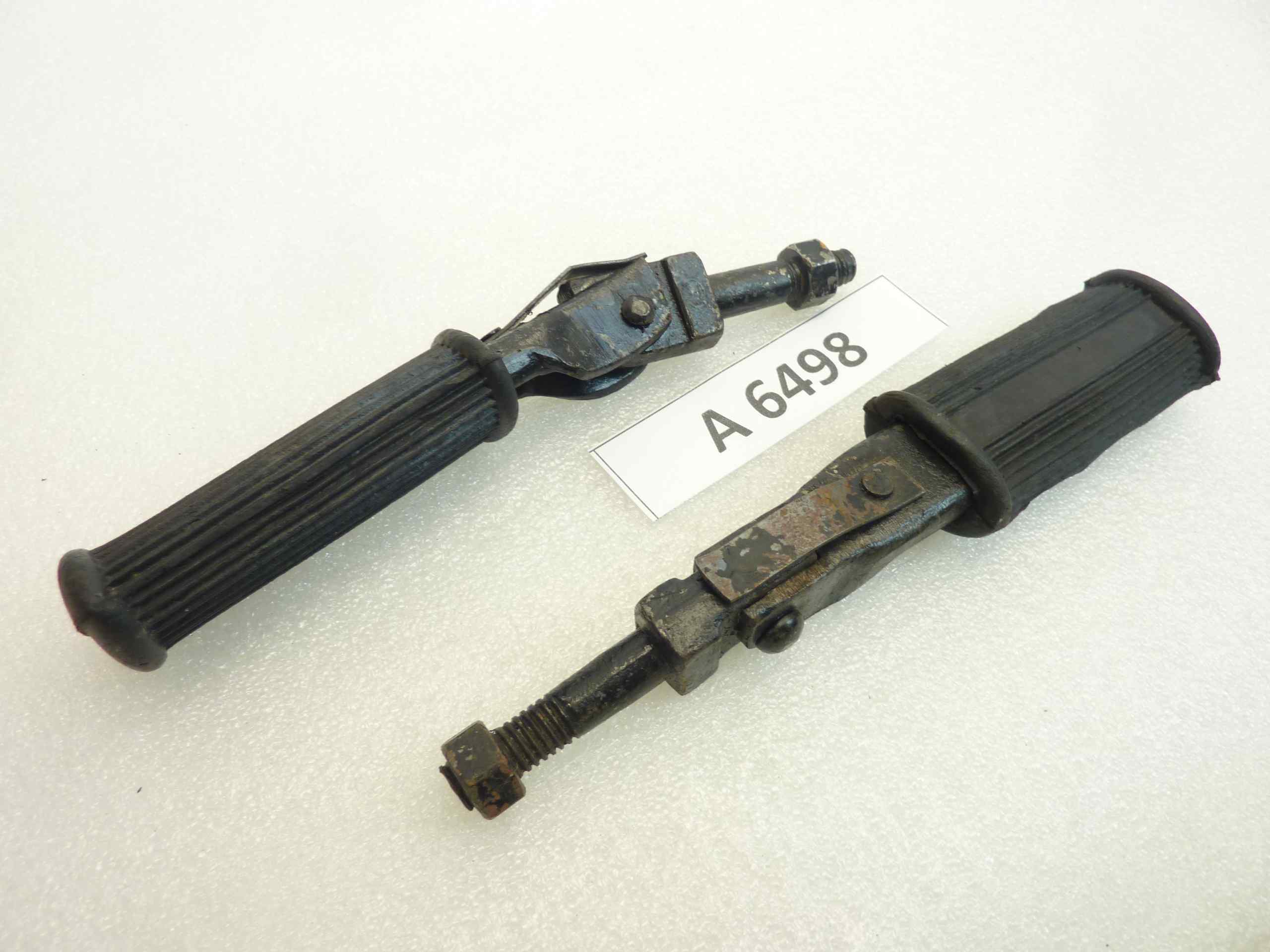 Pedane poggiapiedi moto epoca universali lungh pedana 120 mm lungh tot 175 mm nuovo fondo di magazzino - immagine 2