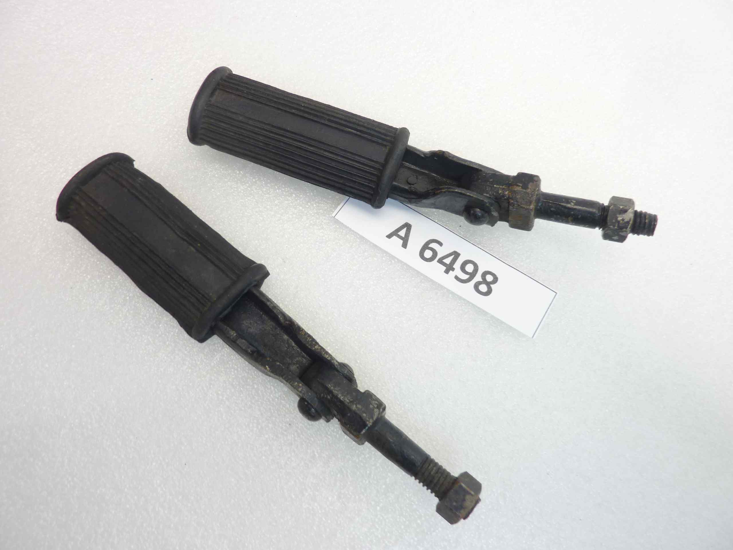 Pedane poggiapiedi moto epoca universali lungh pedana 120 mm lungh tot 175 mm nuovo fondo di magazzino - immagine 4