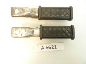 Coppia pedaline pedane poggiapiedi universali posteriori moto epoca Honda Kawasaki Suzuki apertura tot 110 mm alt 80 mm