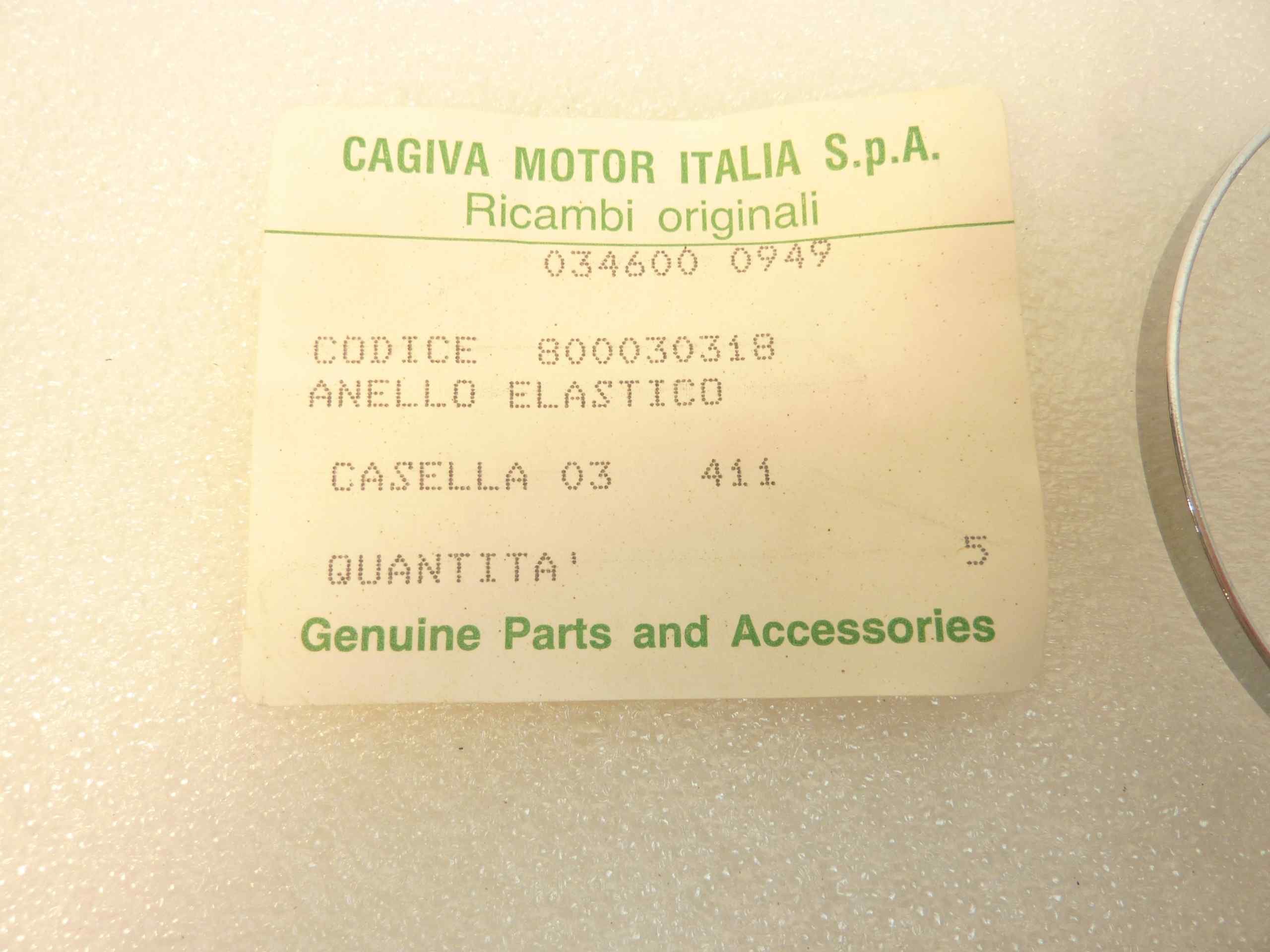 Anello elastico strumentazione Cagiva DSXT SST 125 Harley AMF contagiri cod 800030318 nuovo fondo di magazzino - immagine 3