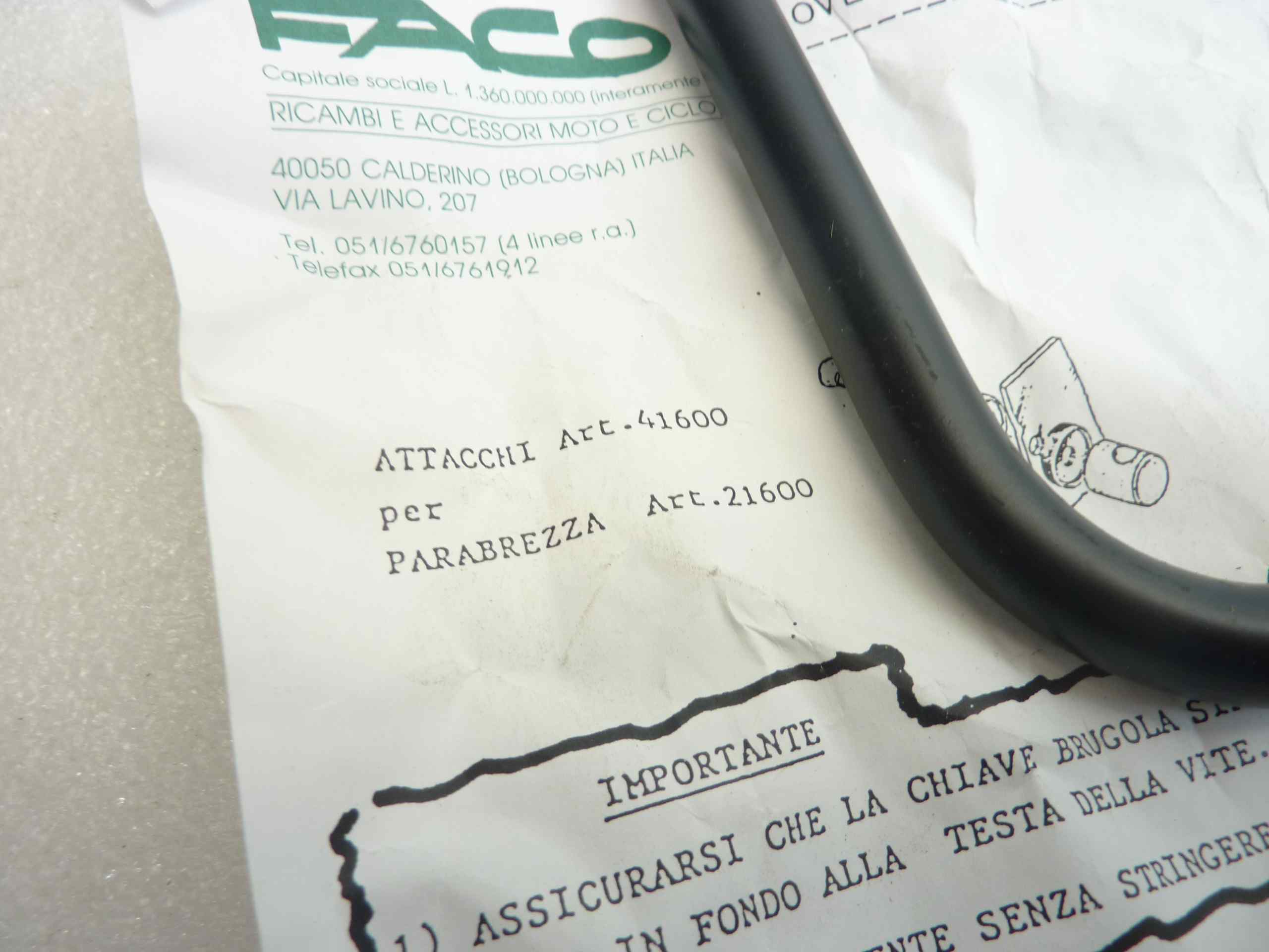 Staffe attacchi parabrezza Faco Yamaha Neo's art 41600 plexiglass nuovo fondo di magazzino - immagine 3