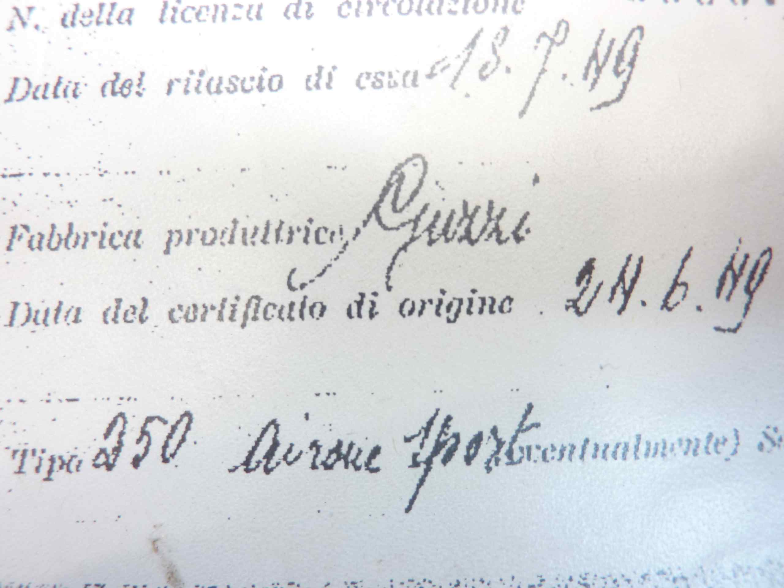 Telaio Guzzi Airone 250 Sport 1949 radiato con targa MI 3XXXX n telaio 15xxx il telaio viene venduto con dichiarazione di lecita provenienza di acquisto e di vendita ad uso collezionistico - immagine 5