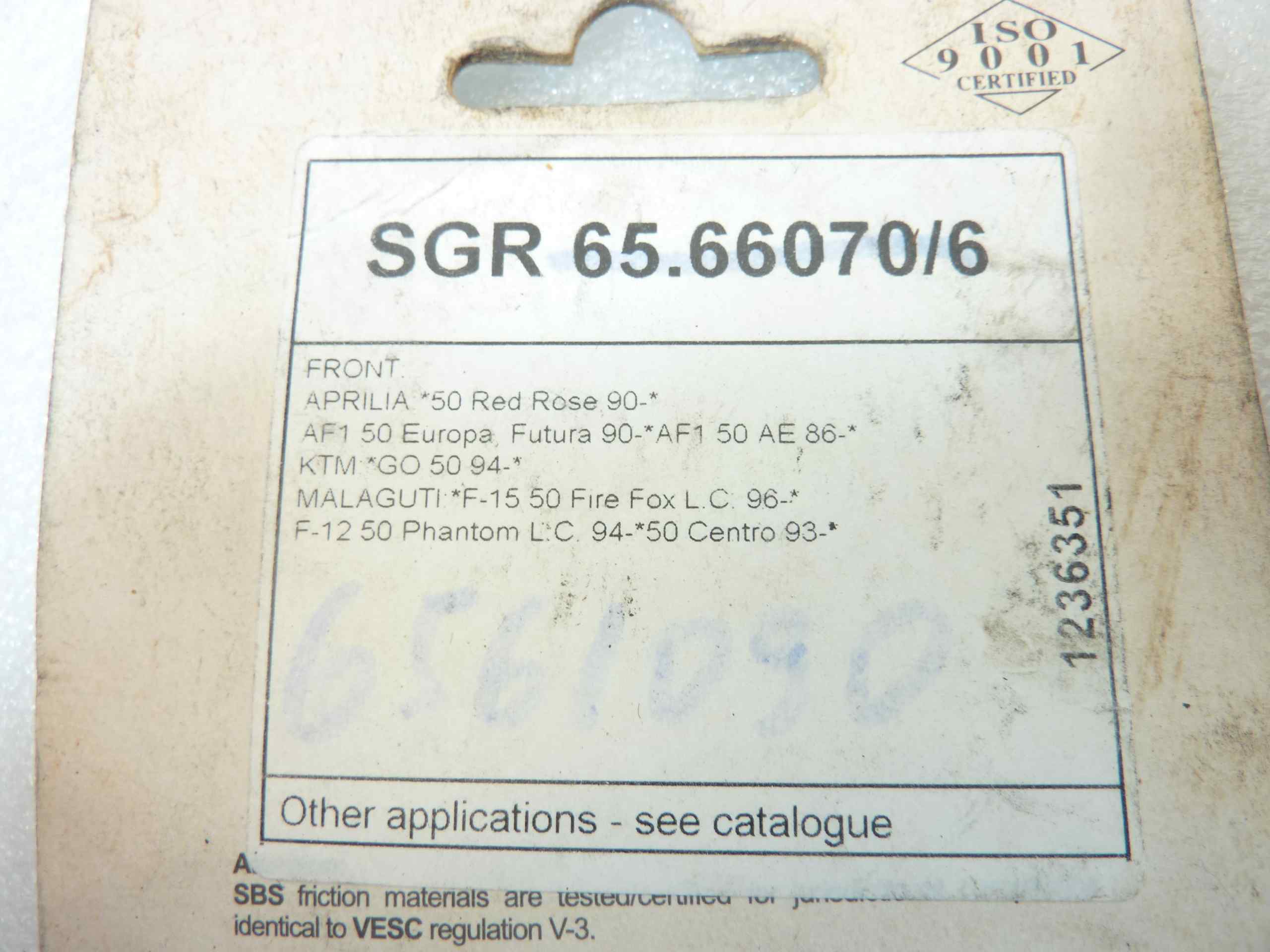 Pastiglie freno SBS 109HF posteriori nuovo fondo di magazzino - immagine 4