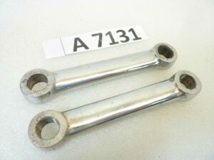 Coppia biscottini superiori moto epoca cromati filettati destro sinistro interasse 110 mm diam fori 13,2 14 nuovo fondo di magazzino