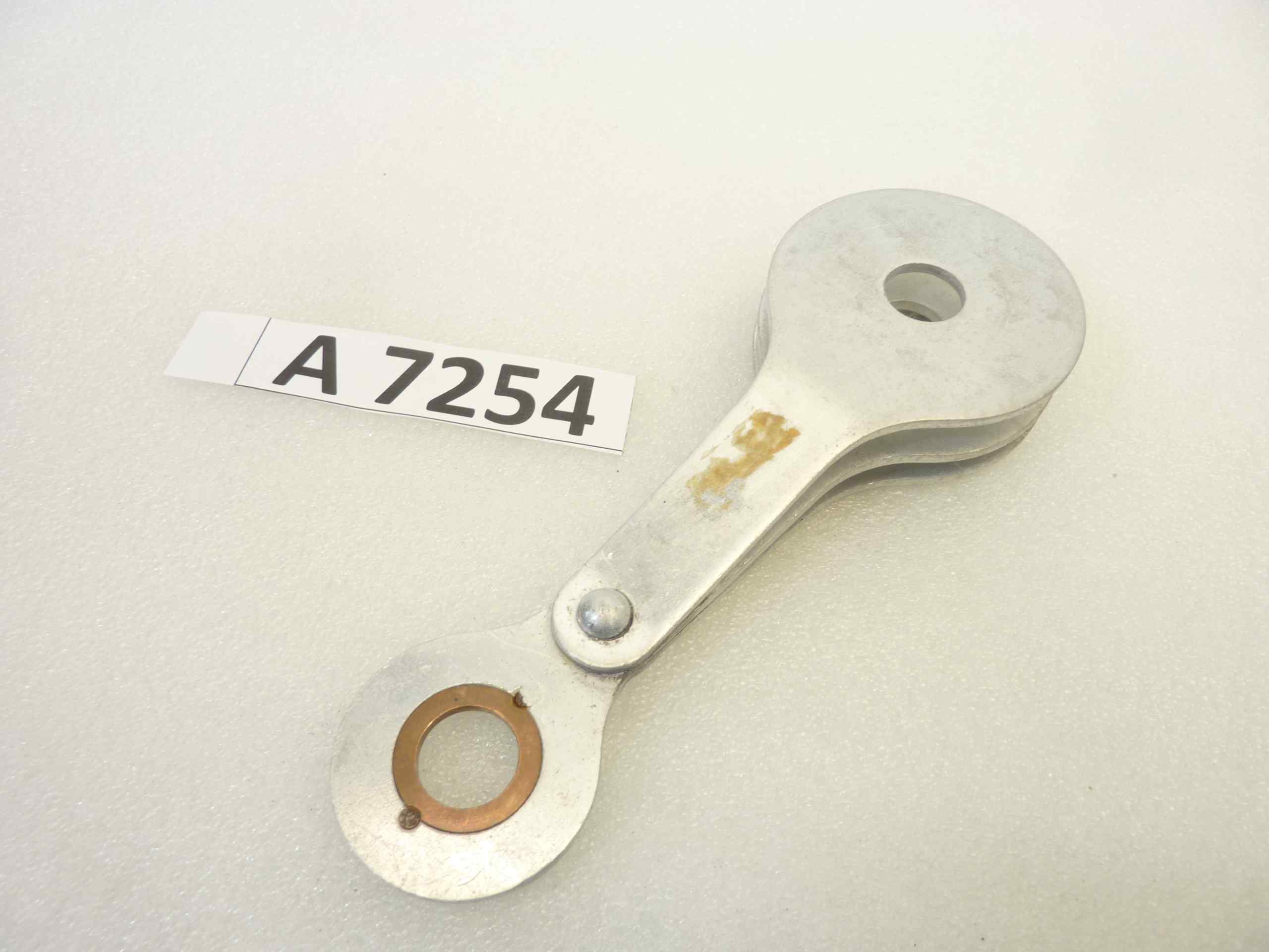 Braccio triplo compasso Guzzi Airone 250 Falcone 500 ammortizzatore posteriore alluminio cod 16506 interasse fori 130 mm - immagine 5