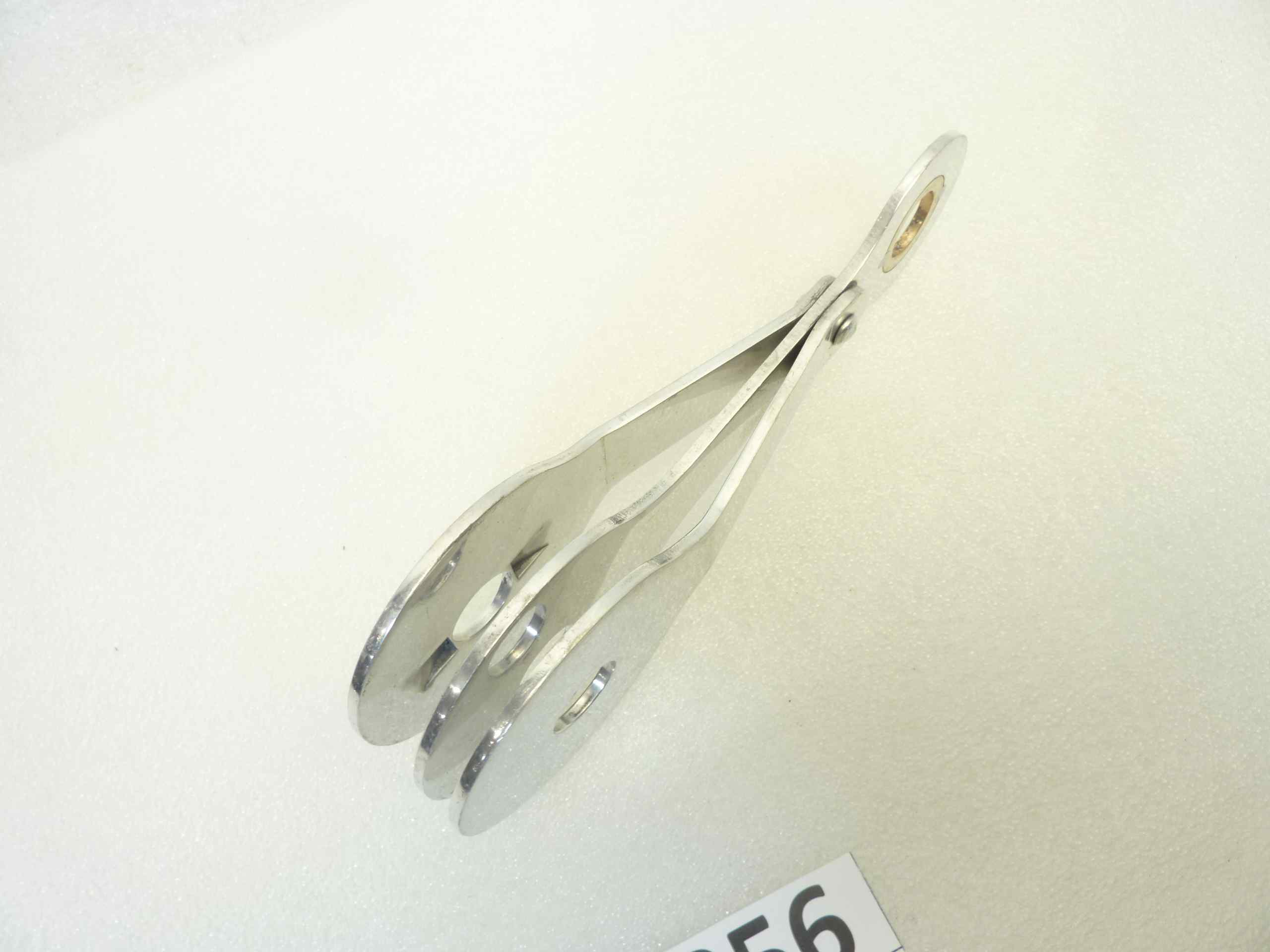 Braccio triplo compasso Guzzi Airone 250 Falcone 500 ammortizzatore posteriore cromato cod 16506 interasse fori 130 mm - immagine 3