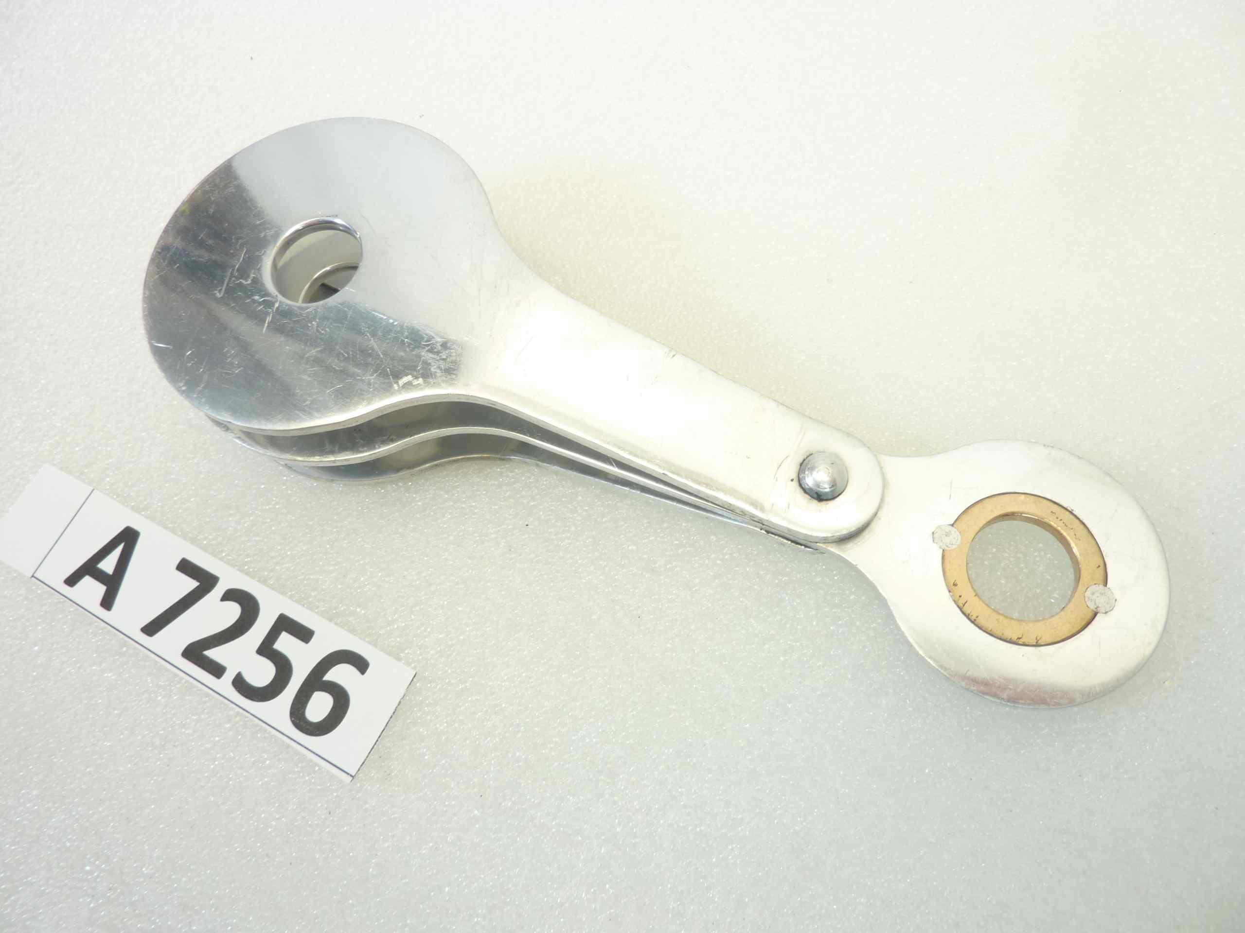 Braccio triplo compasso Guzzi Airone 250 Falcone 500 ammortizzatore posteriore cromato cod 16506 interasse fori 130 mm - immagine 4