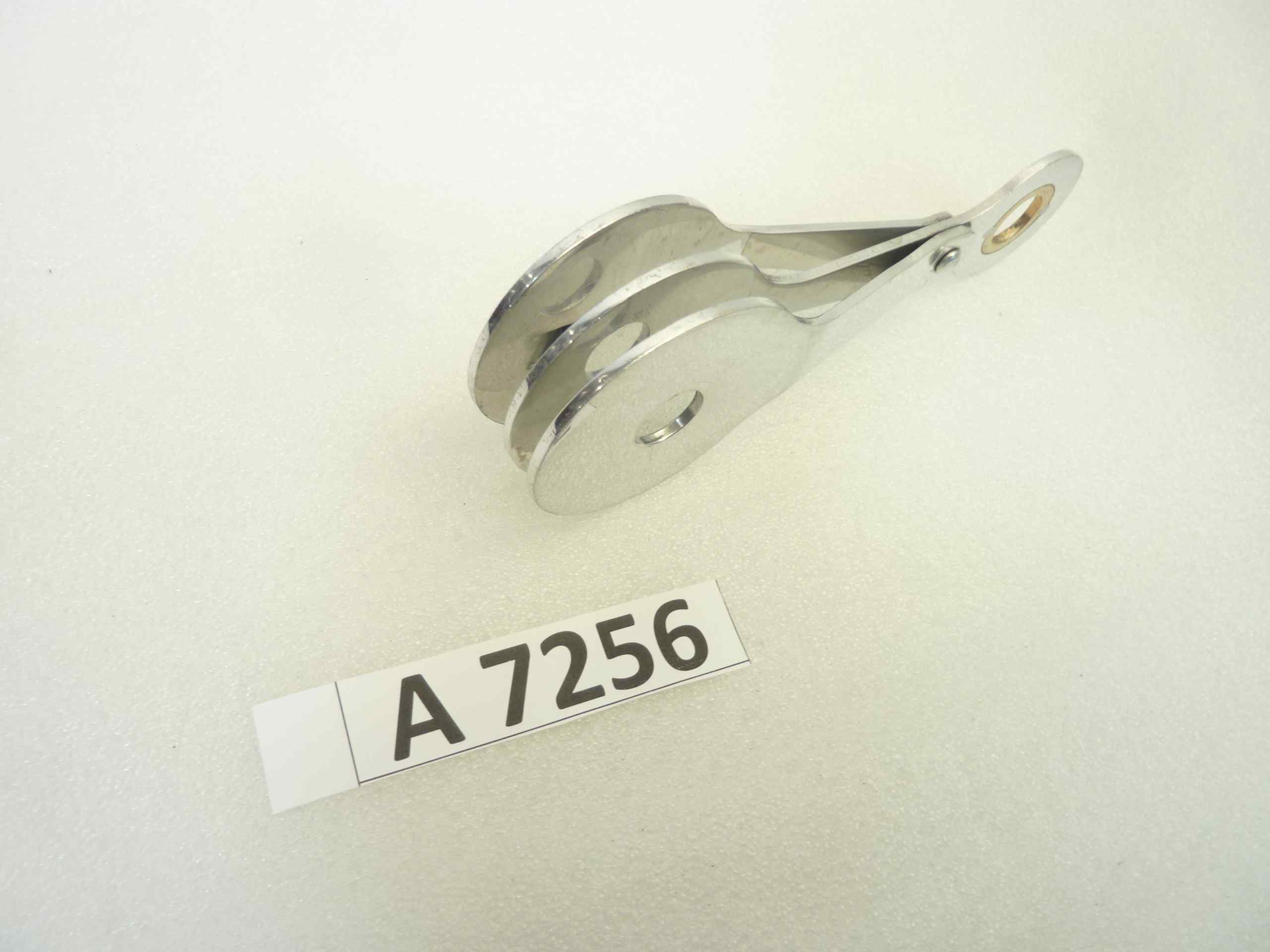 Braccio triplo compasso Guzzi Airone 250 Falcone 500 ammortizzatore posteriore cromato cod 16506 interasse fori 130 mm - immagine 7