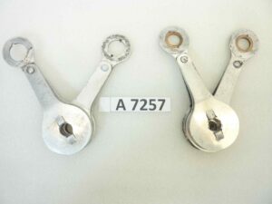 Compassi ammortizzatore posteriore Guzzi Airone 250 Falcone 500 alluminio cod 16506 16507 interasse fori 130 mm coppia