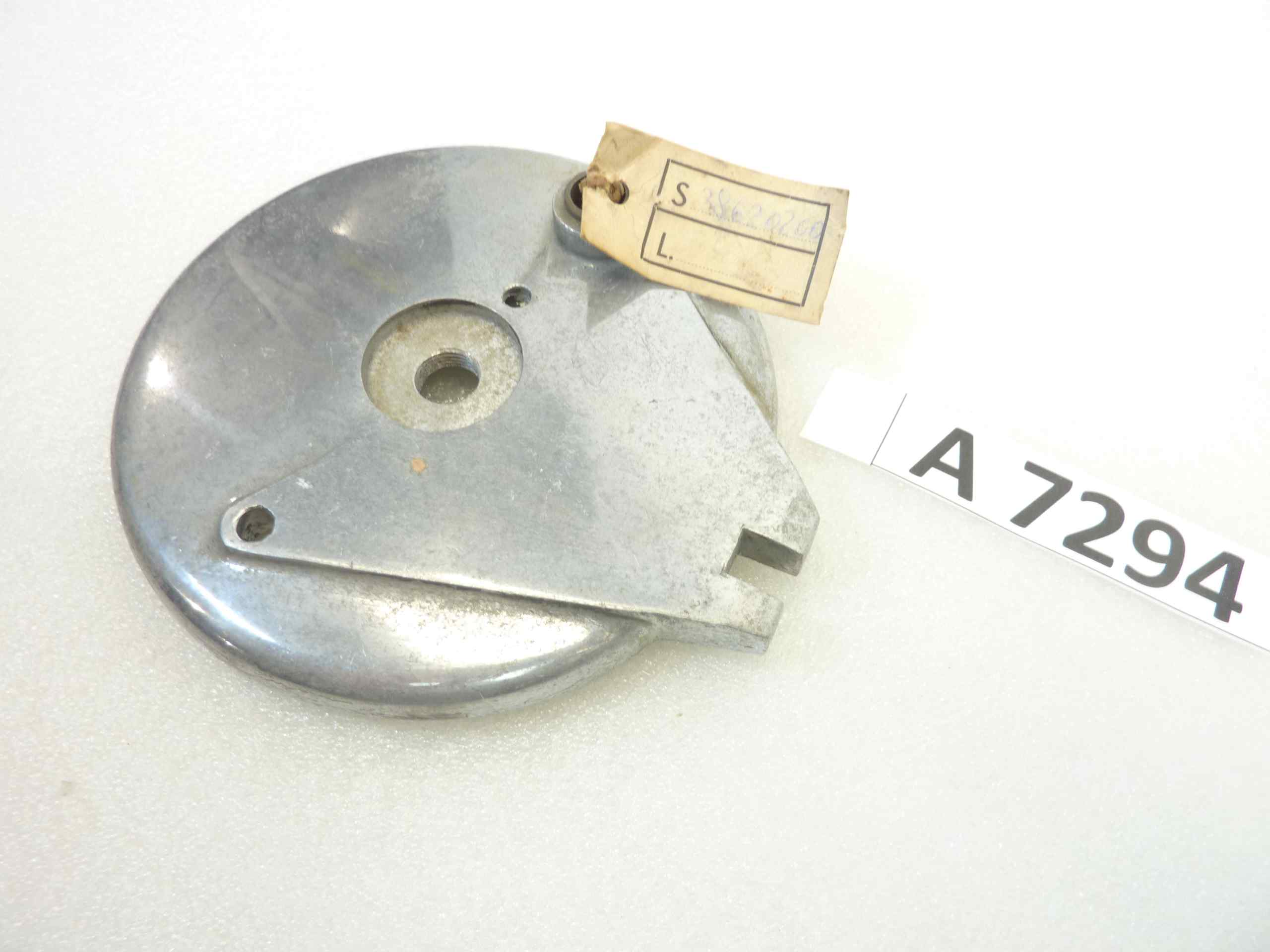 Piatto portaceppi Guzzi Galletto 192 porta ganasce mozzo freno cod 38620200 38566 nuovo fondo di magazzino - immagine 5