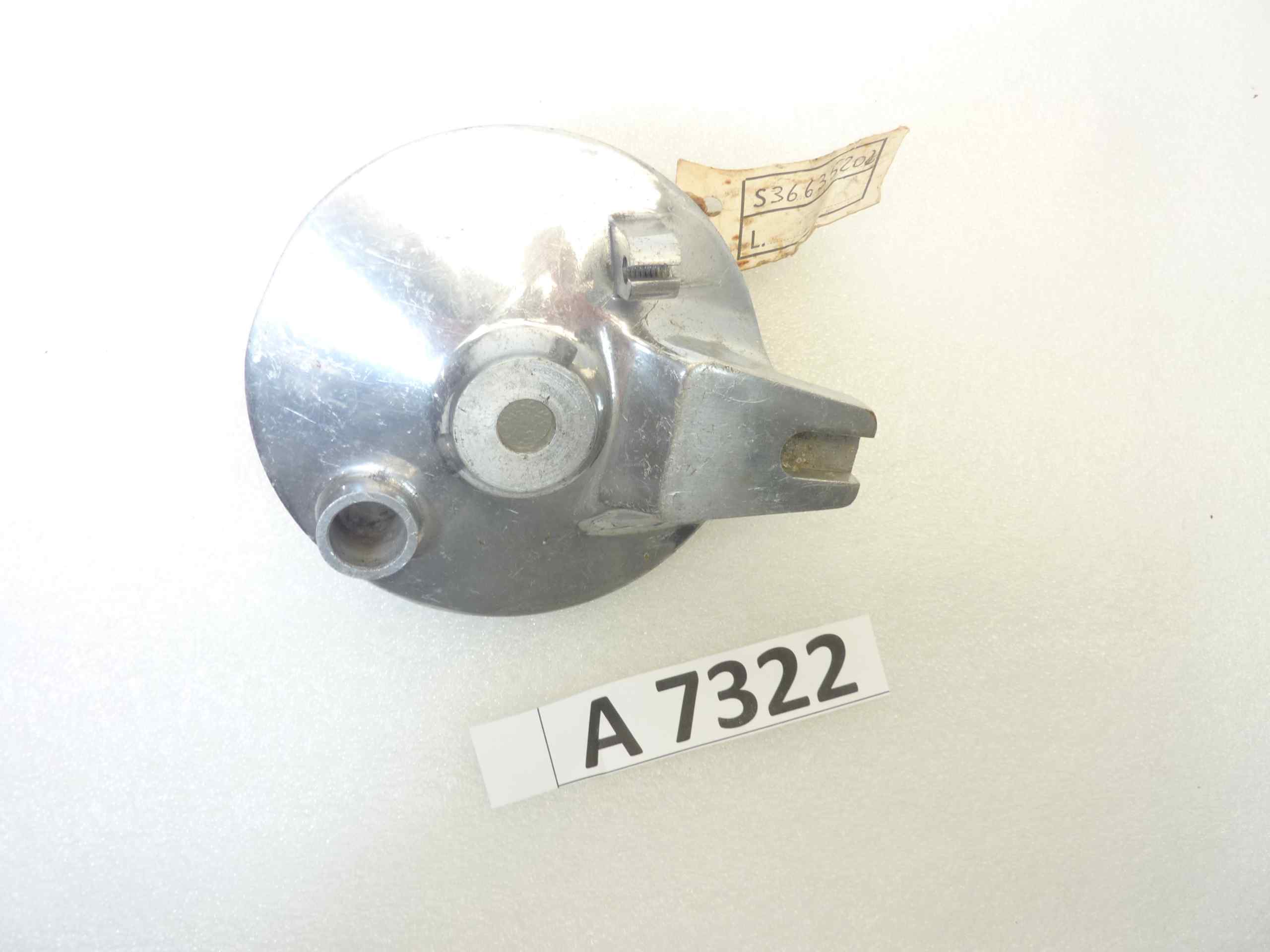 Piatto portaceppi Guzzi Cardellino 73 anteriore porta ganasce mozzo freno cod 36976 36635202 nuovo fondo di magazzino - immagine 2