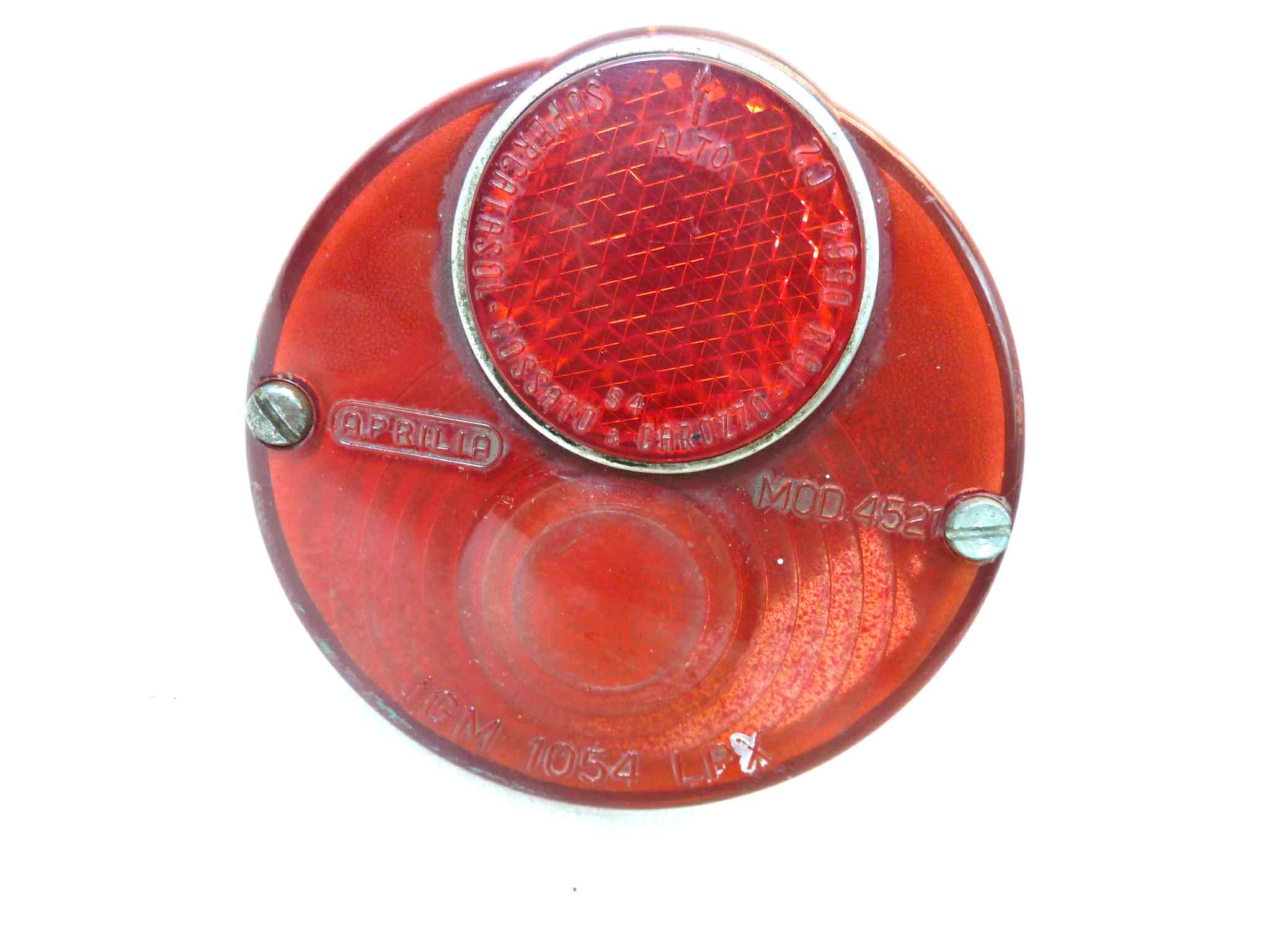 Fanalino fanale posteriore moto epoca vari modelli Aprilia mod 4521 IGM 1054 LPX non testato, non aperto, proposto come da ritrovamento e come da foto in annuncio - immagine 2