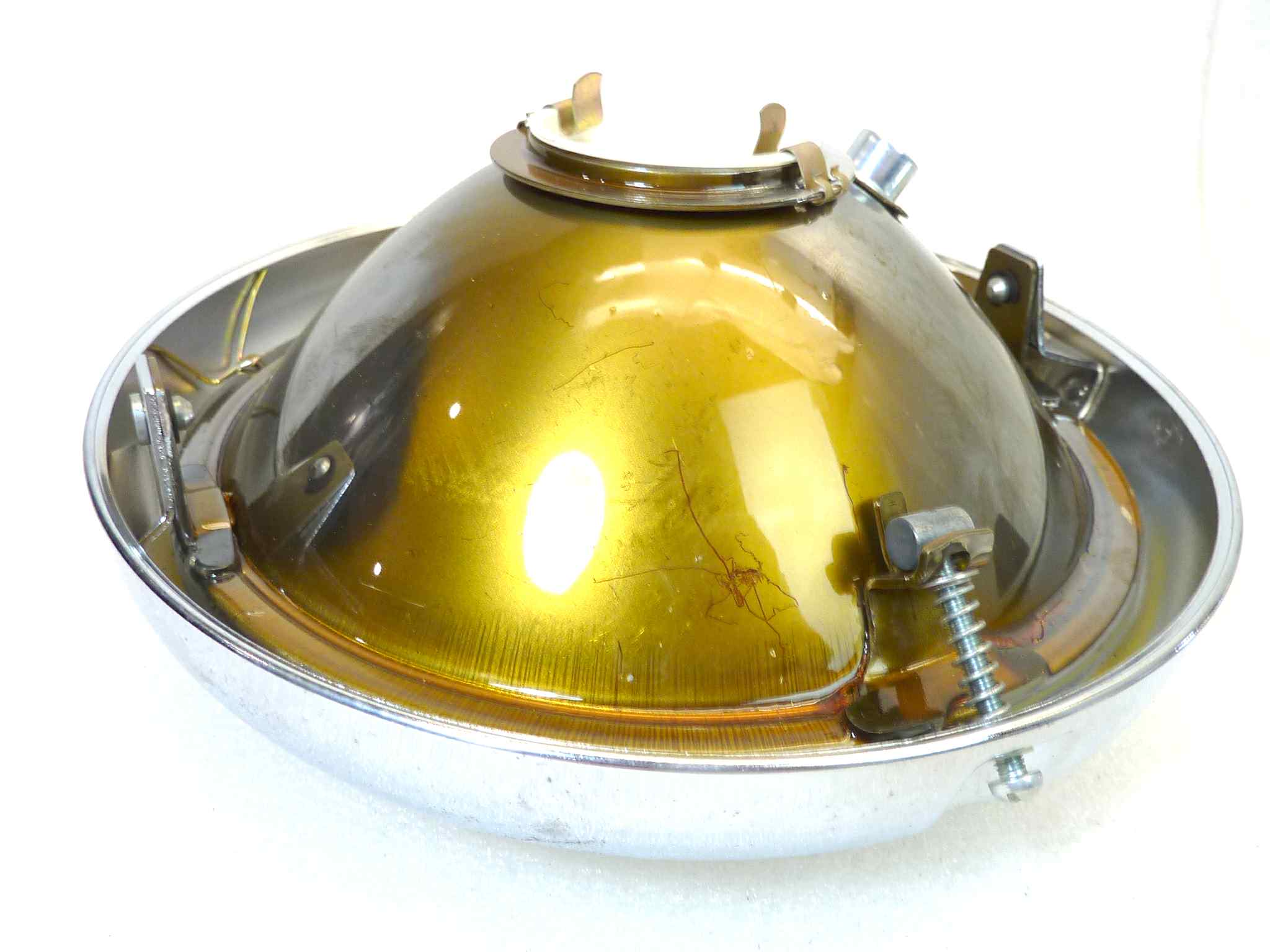 Fanale faro anteriore Guzzi T3 T5 Idroconvert Cev 168 ghiera e calotta Cev 04719 VITE DI CHIUSURA MANCANTENUOVO fondo di magazzino, LEGGI DESCRIZIONE