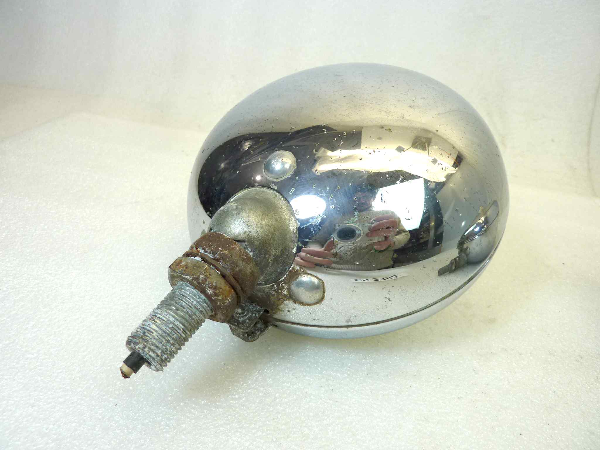 Coppia fendinebbia epoca Marchal Sev 672 682 692 diam tot 140 mm auto epoca originali no replica uno con parabola deteriorata - immagine 9