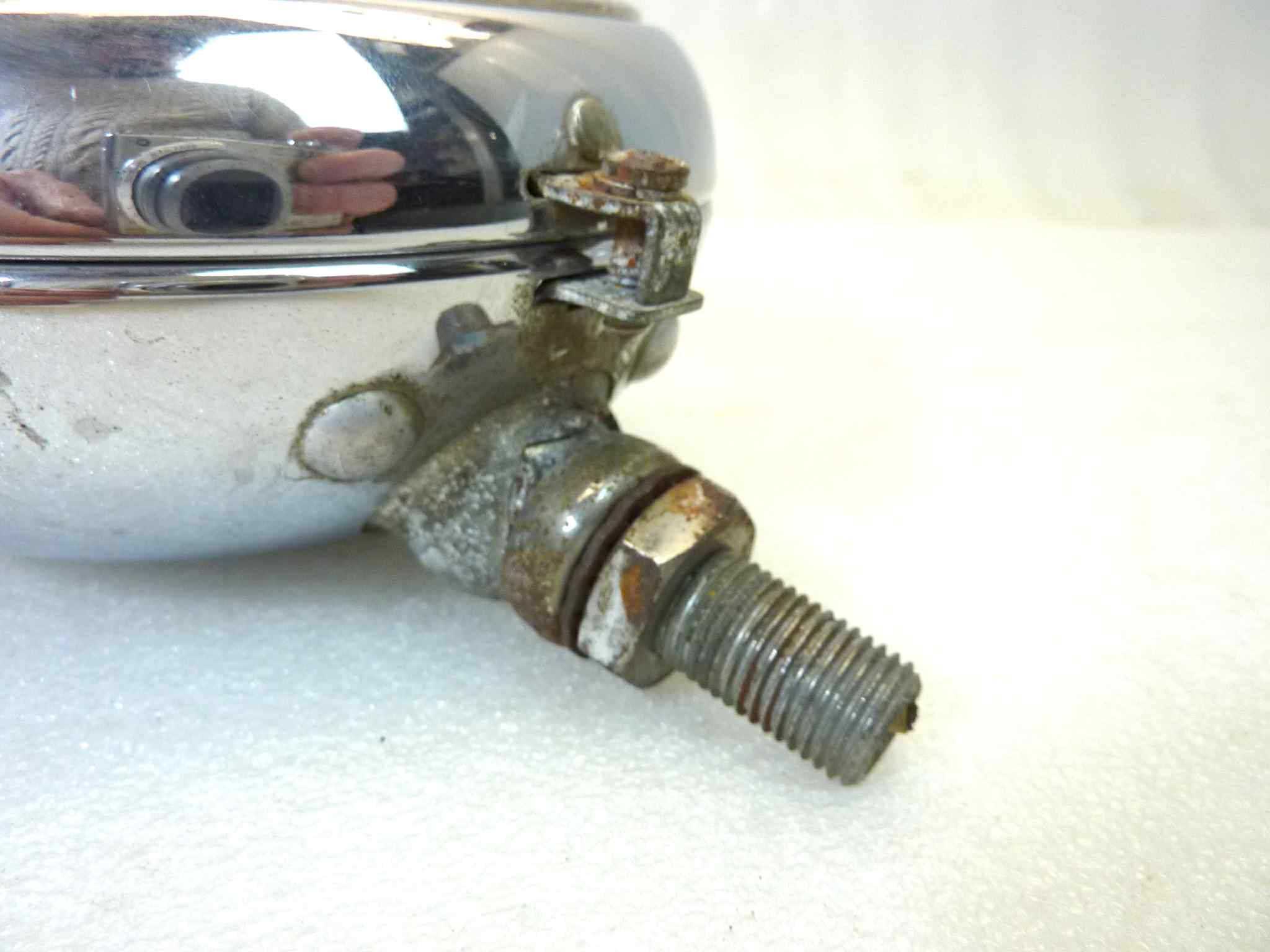 Coppia fendinebbia epoca Marchal Sev 672 682 692 diam tot 140 mm auto epoca originali no replica uno con parabola deteriorata - immagine 14
