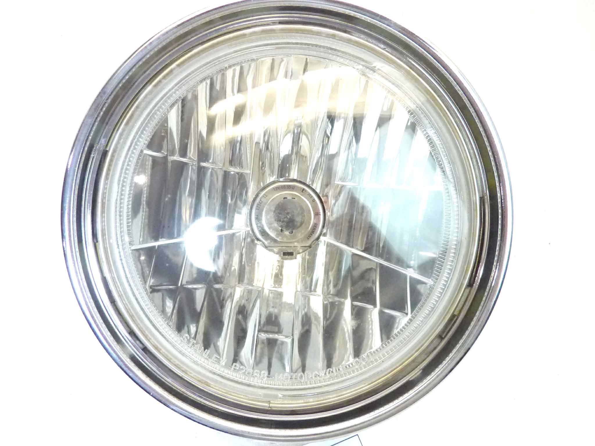 Fanale faro anteriore moto epoca vari modelli Stanley P2088 diam 140 mm H4 QA29 diam tot ghiera 180 mm NUOVO fondo di magazzino, LEGGI DESCRIZIONE - immagine 2