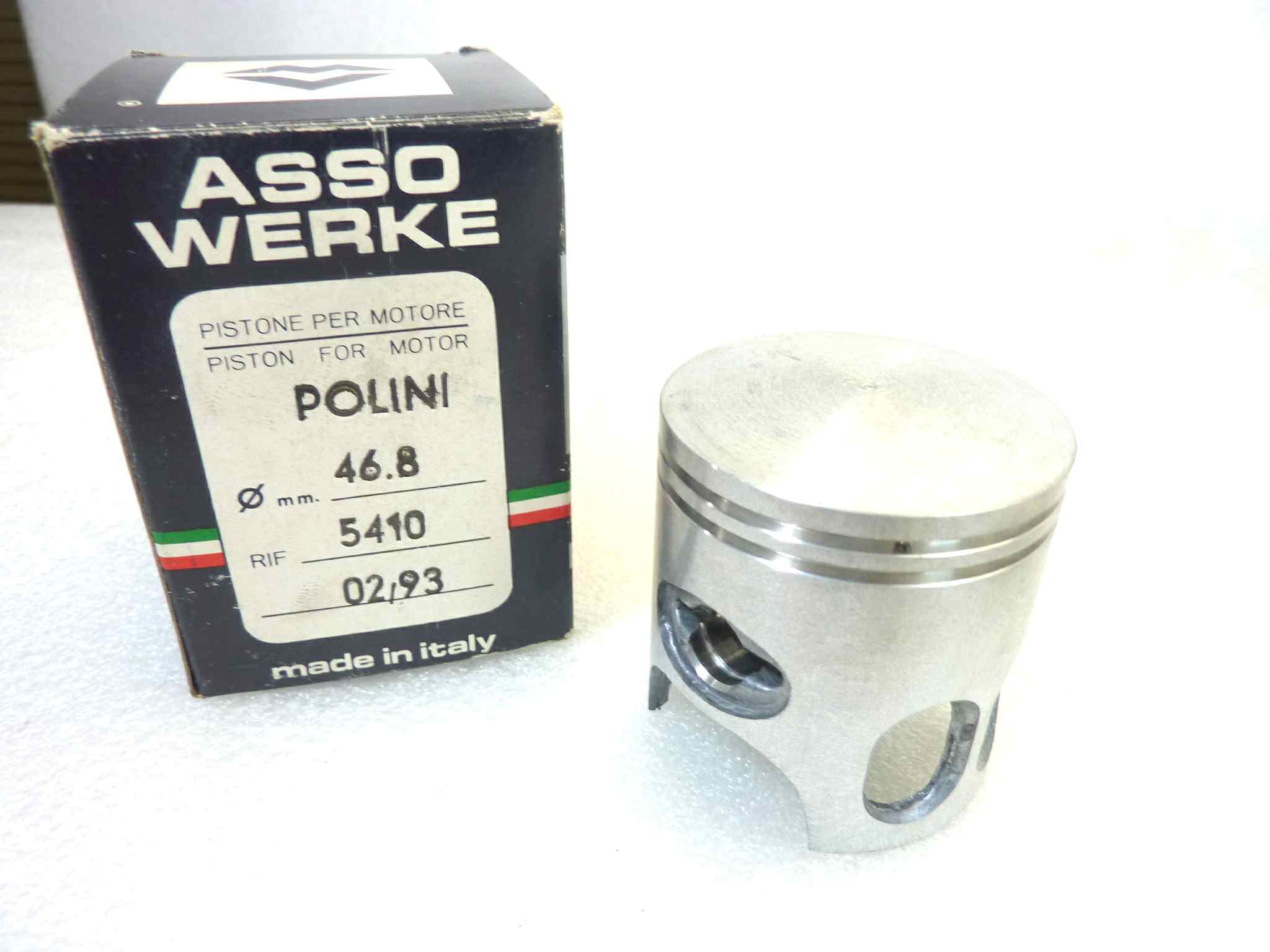 Pistone Piaggio Sfera Polini Asso Werke diametro 46,8 cod 5410 NUOVO Fondo di magazzino, VEDI FOTO, LEGGI DESCRIZIONE - immagine 2