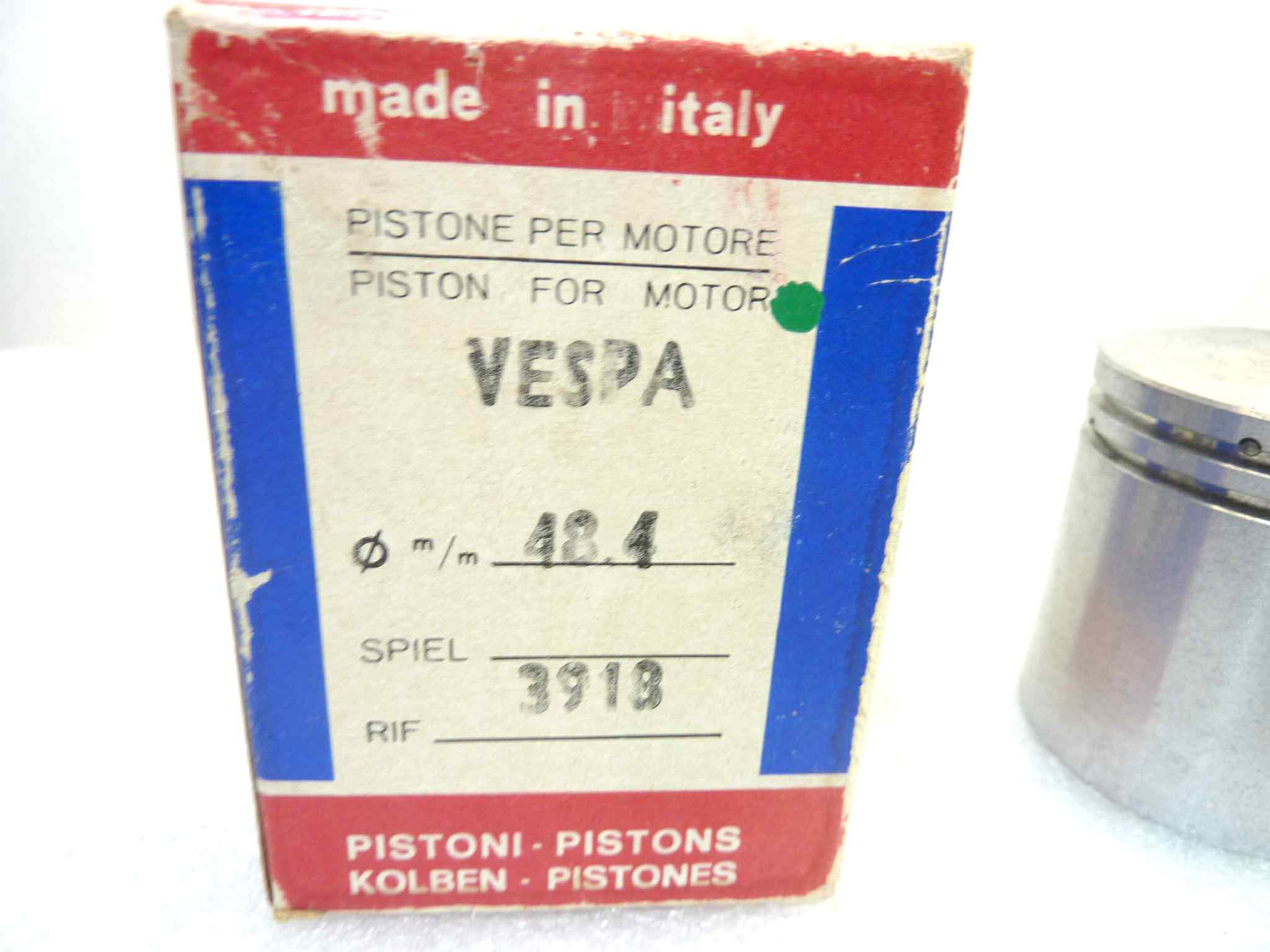 Pistone Piaggio Vespa Asso Werke diametro 48,4 cod 3918 NUOVO Fondo di magazzino, VEDI FOTO, LEGGI DESCRIZIONE - immagine 2