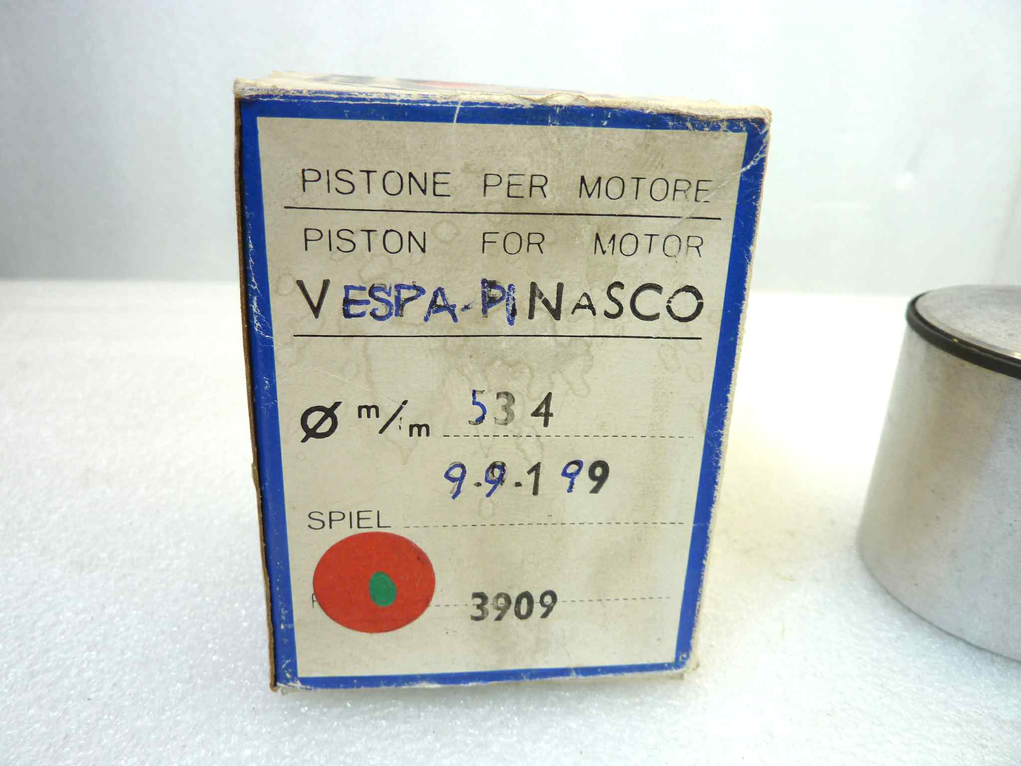 Pistone Piaggio Vespa Asso Werke diametro 53,4 cod 3909 NUOVO Fondo di magazzino, VEDI FOTO, LEGGI DESCRIZIONE - immagine 2