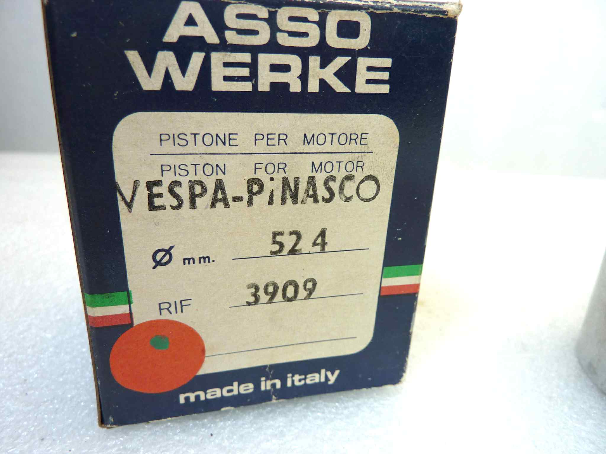 Pistone Piaggio Vespa Pinasco Asso Werke diametro 52,4 cod 3909 NUOVO Fondo di magazzino, VEDI FOTO, LEGGI DESCRIZIONE - immagine 2