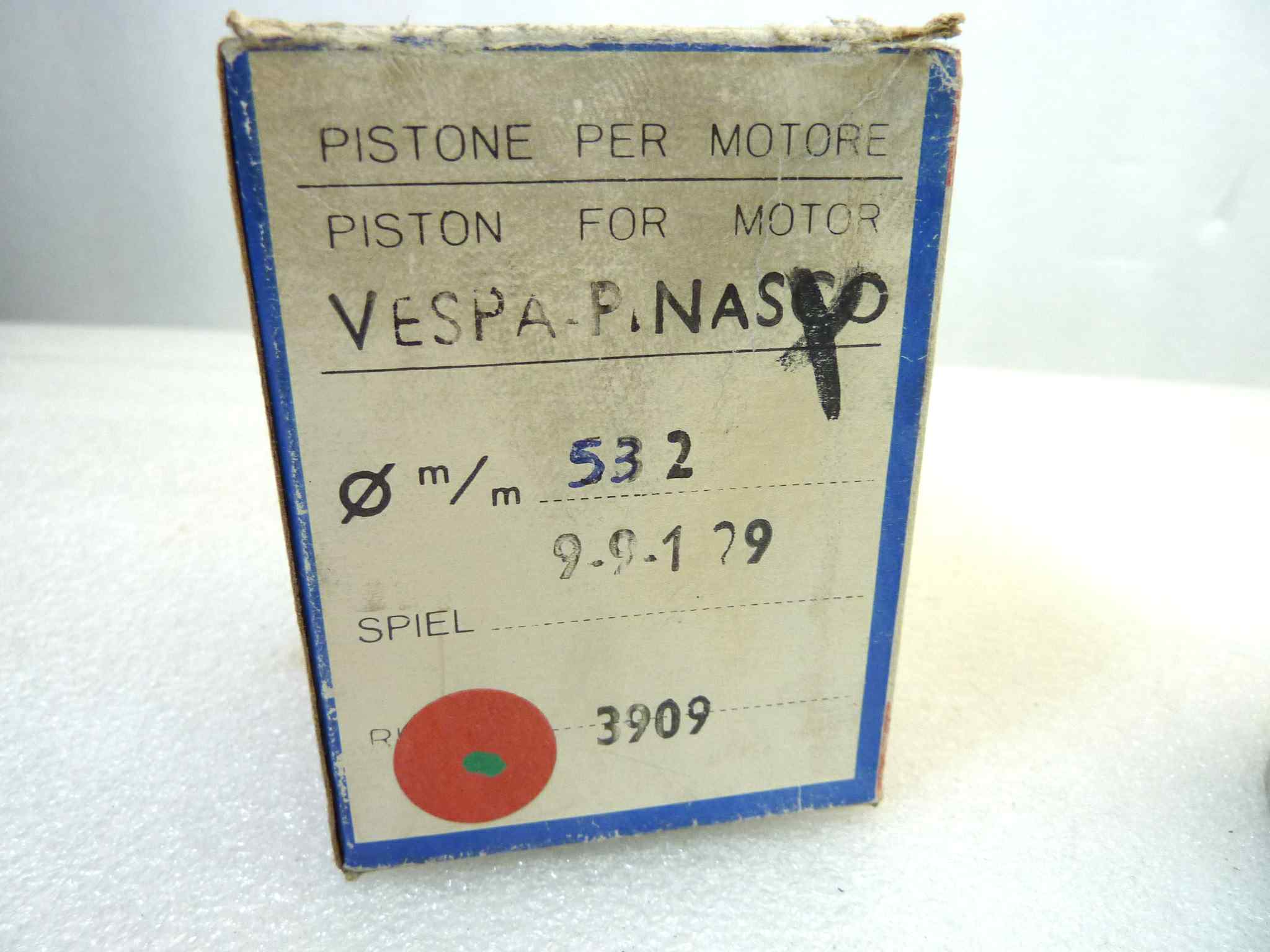 Pistone Piaggio Vespa Pinasco Asso diametro 53,2 cod 3909 no seeger no spinotto NUOVO Fondo di magazzino, VEDI FOTO, LEGGI DESCRIZIONE - immagine 2