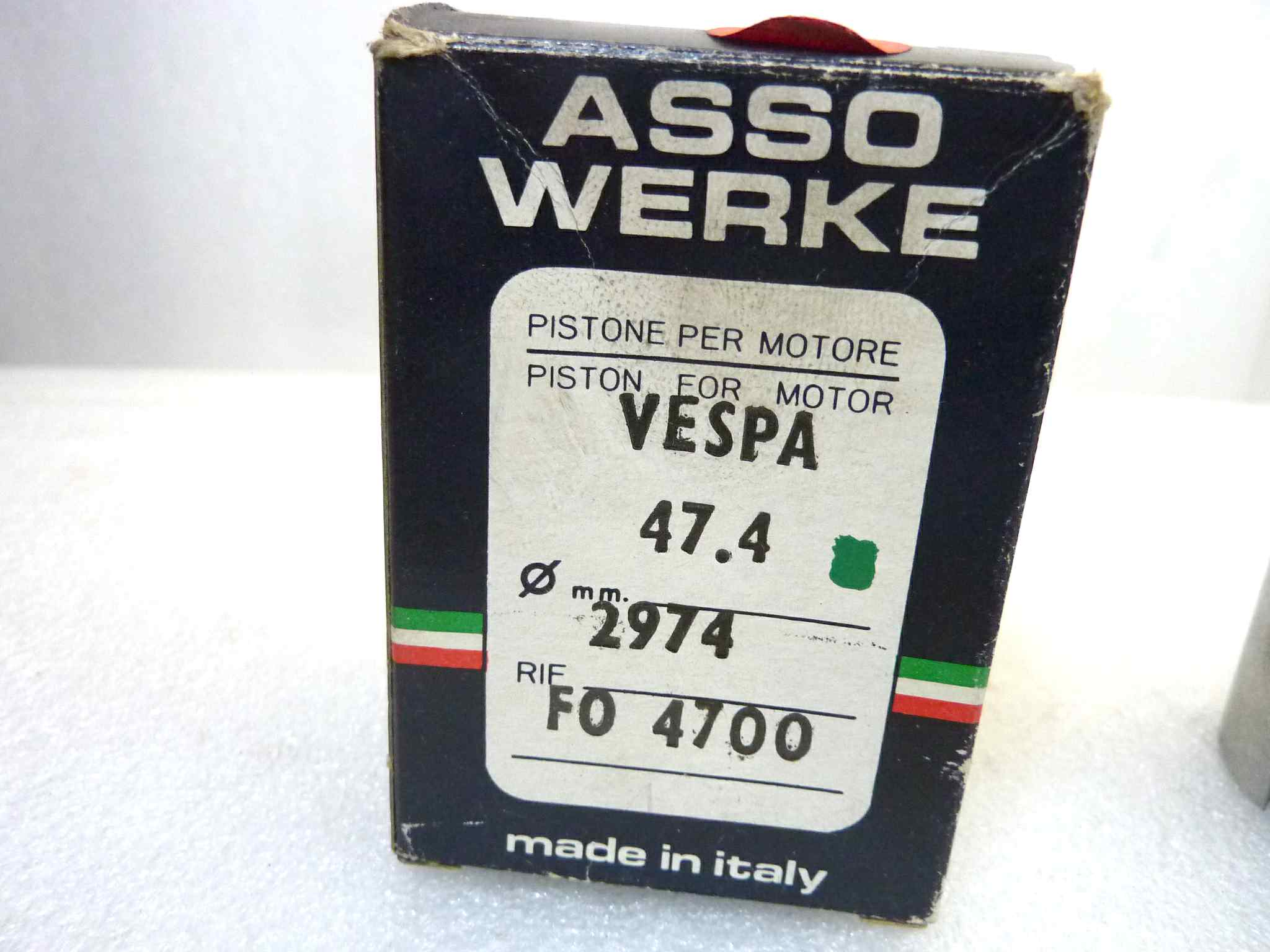 Pistone Piaggio Vespa Asso Werke diametro 47,4 cod FO 4700 NUOVO Fondo di magazzino, VEDI FOTO, LEGGI DESCRIZIONE - immagine 2