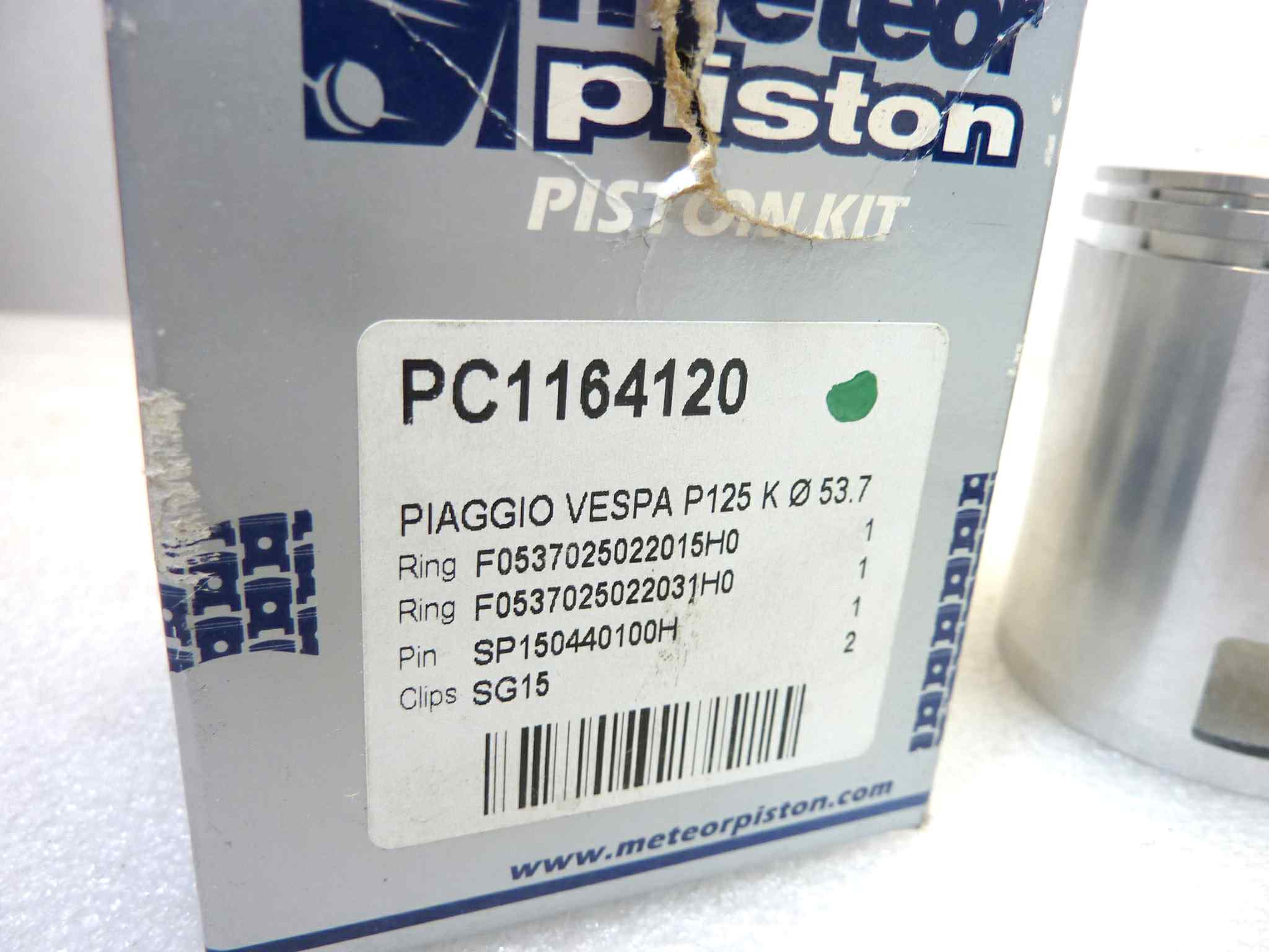 Pistone Piaggio Vespa P 125 K Meteor diametro 53,7 cod PC 1164120 no seeger NUOVO Fondo di magazzino, VEDI FOTO, LEGGI DESCRIZIONE - immagine 2