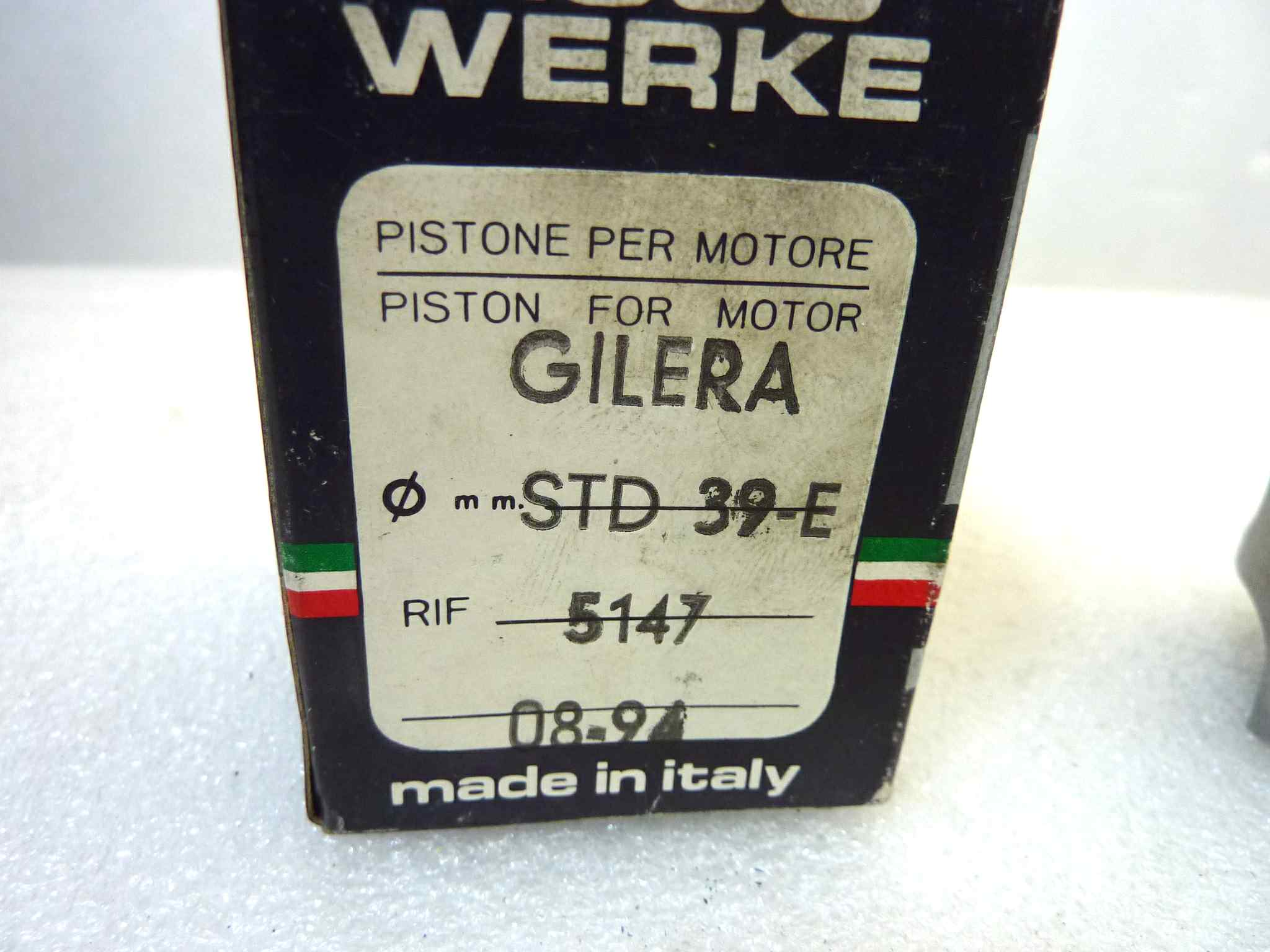 Pistone Gilera Asso Werke diametro STD 39 E cod 5147 senza fasce NUOVO Fondo di magazzino, VEDI FOTO, LEGGI DESCRIZIONE - immagine 2